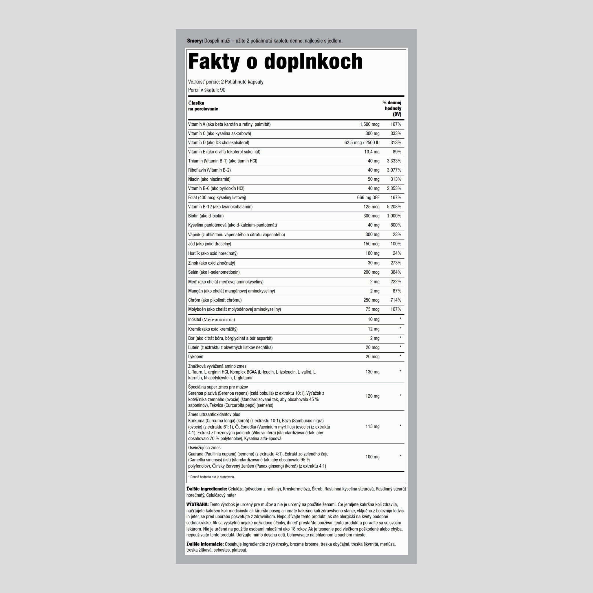 Mega Multiple pre mužov 180 Potiahnuté kapsuly       