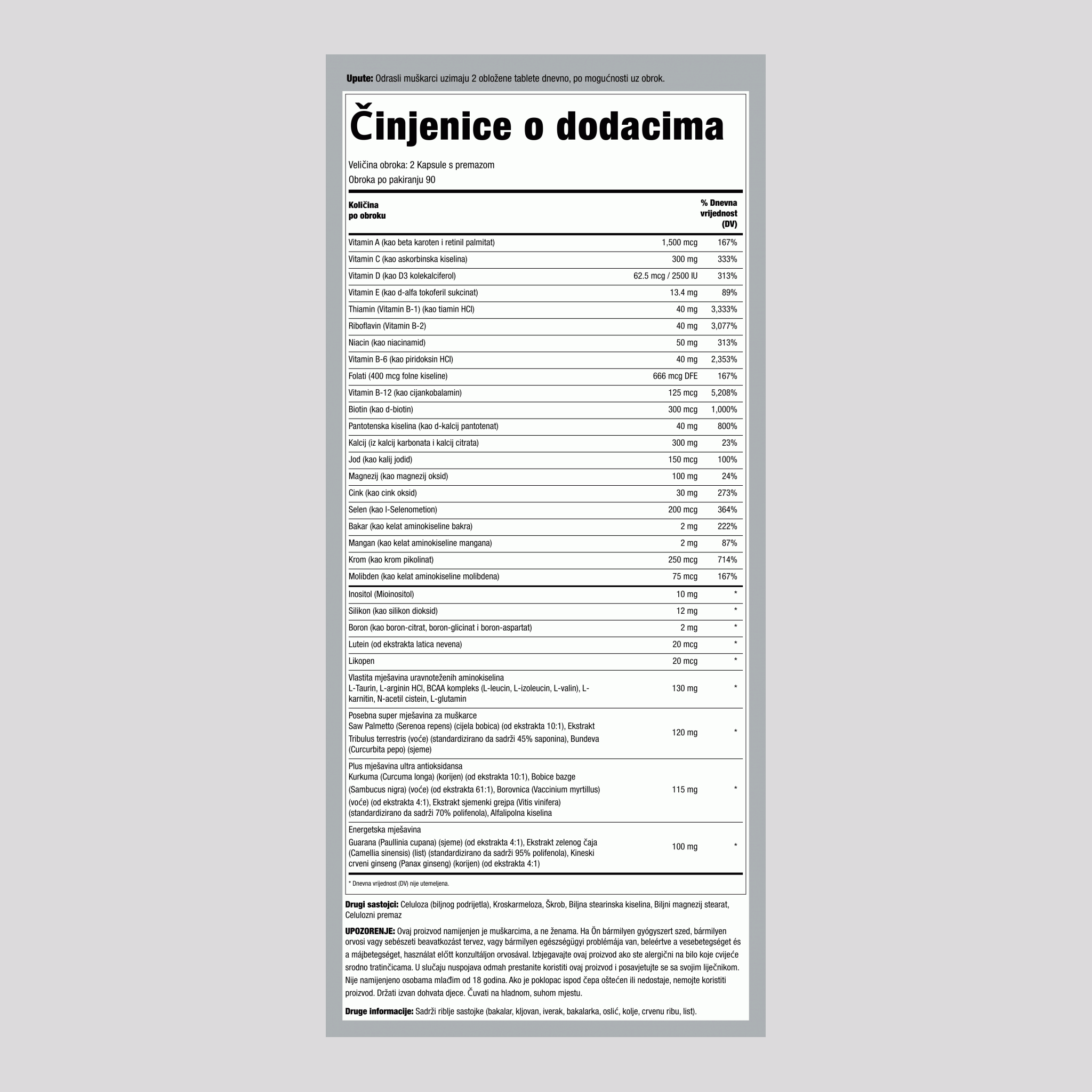 Mega Multiple za muškarce,  180 Kapsule s premazom 2 Boce