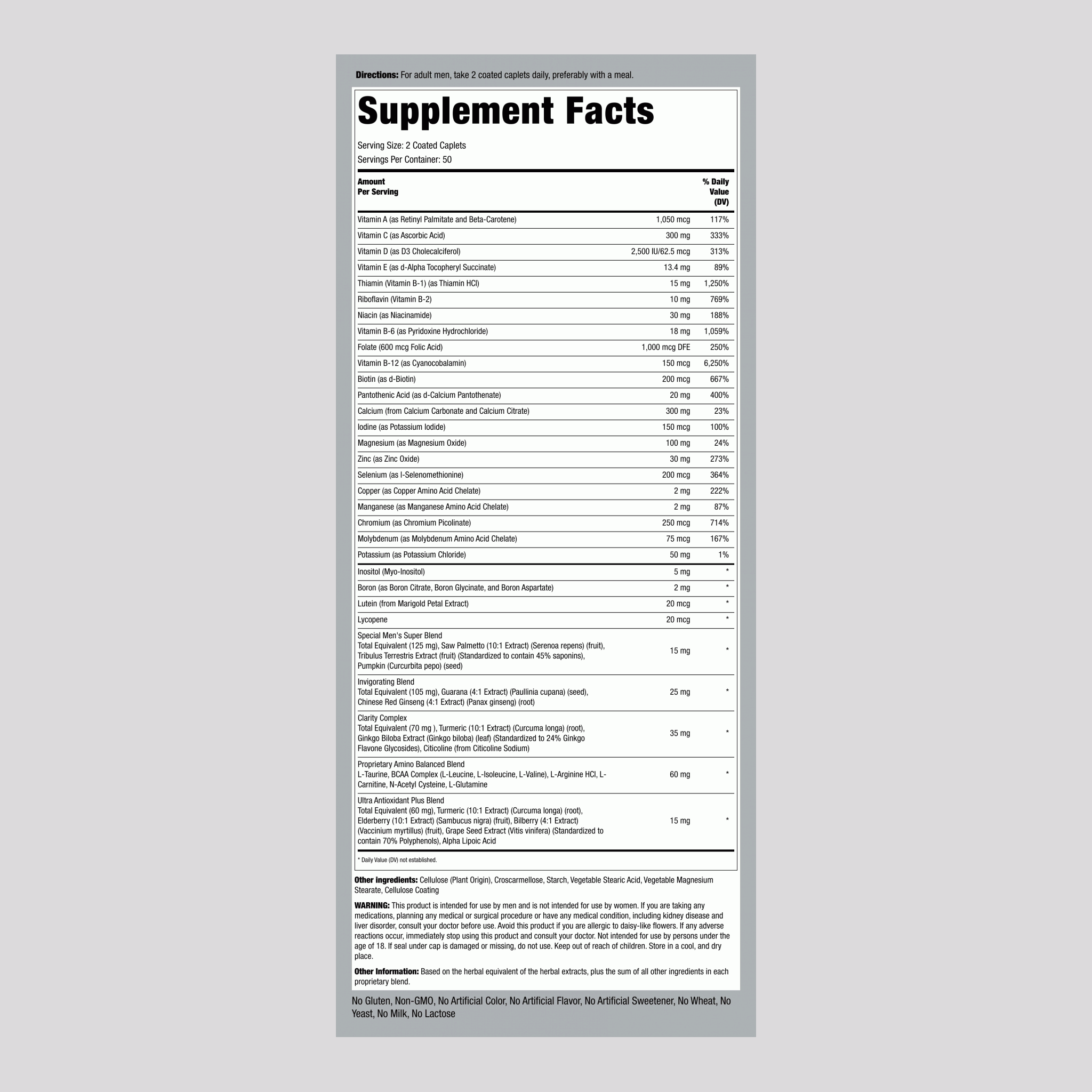 男性 Mega 複合物 50 +  100 衣膜錠       