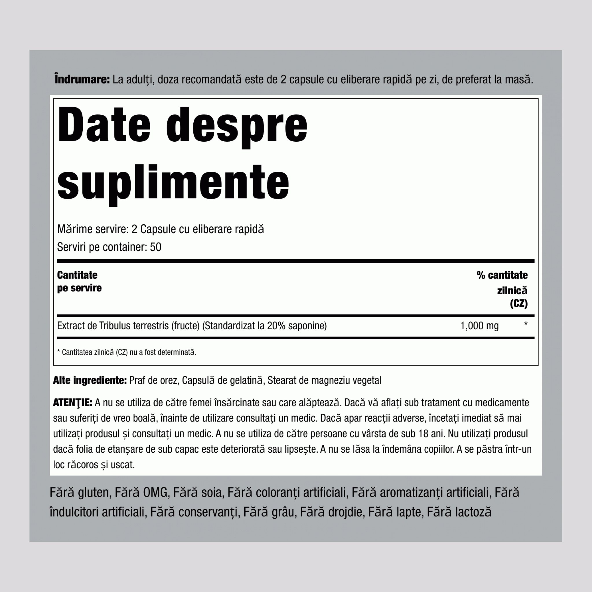 Ultra Tribulus Max  1000 mg (per porție) 100 Capsule cu eliberare rapidă     