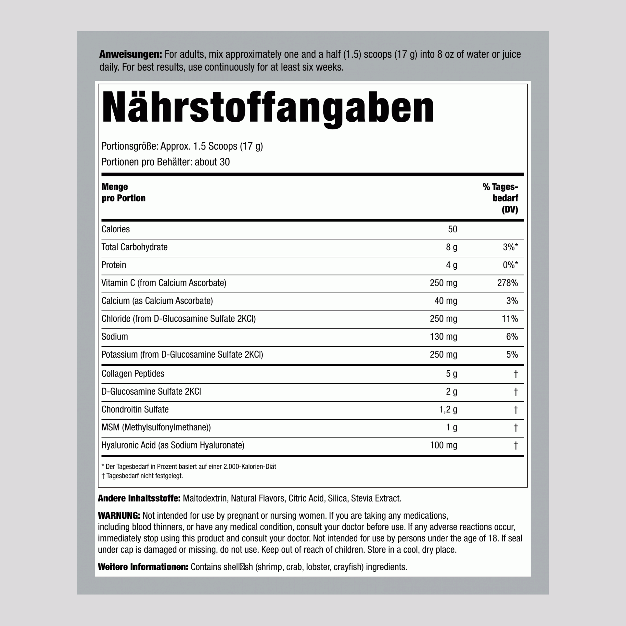 Kollagen-Gelenkformel mit Glucosamin Plus Pulver ArthFree 1.12 lb 510 g Flasche    