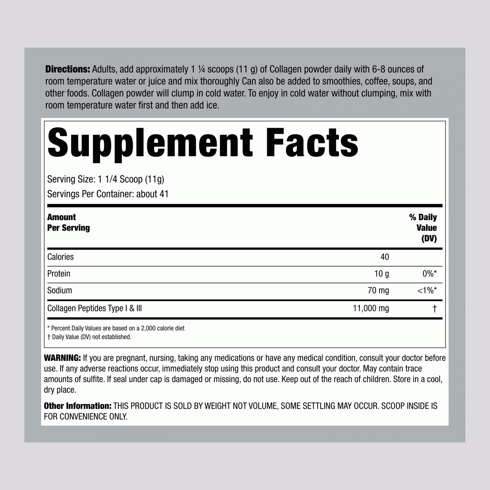 I & III型膠原蛋白肽 1 磅 454 g 酒瓶 2 瓶子   
