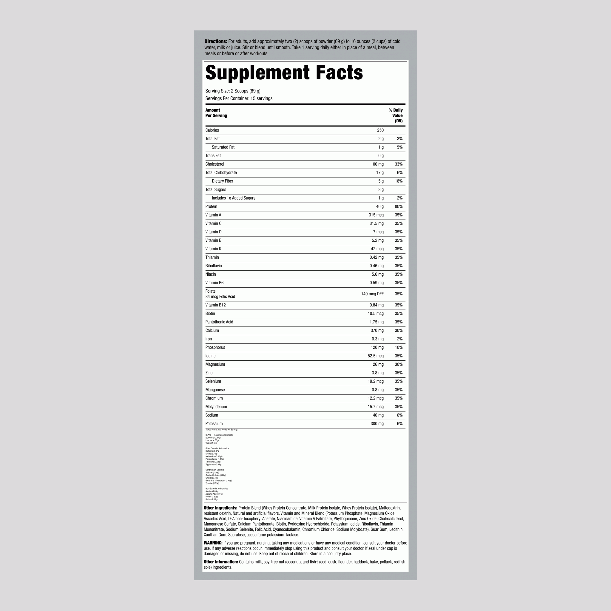 Meal Replacement Shake NutraFit (Vanilla Sugar Cookie), 2.28 lb (1.035 kg) Bottle