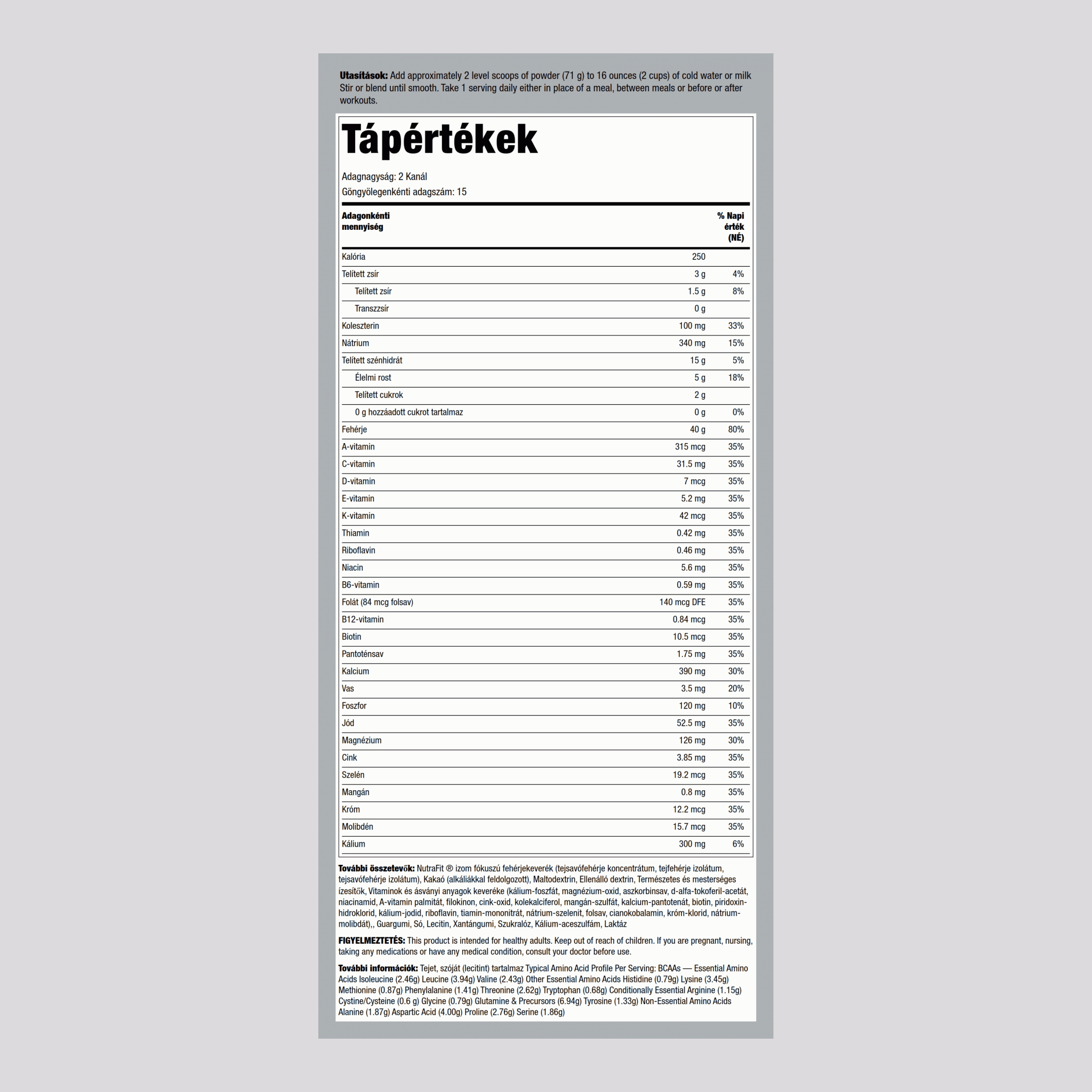 Étkezést helyettesítő shake NutraFit (étcsokoládé) 2.34 font 1.065 Kg Palack    