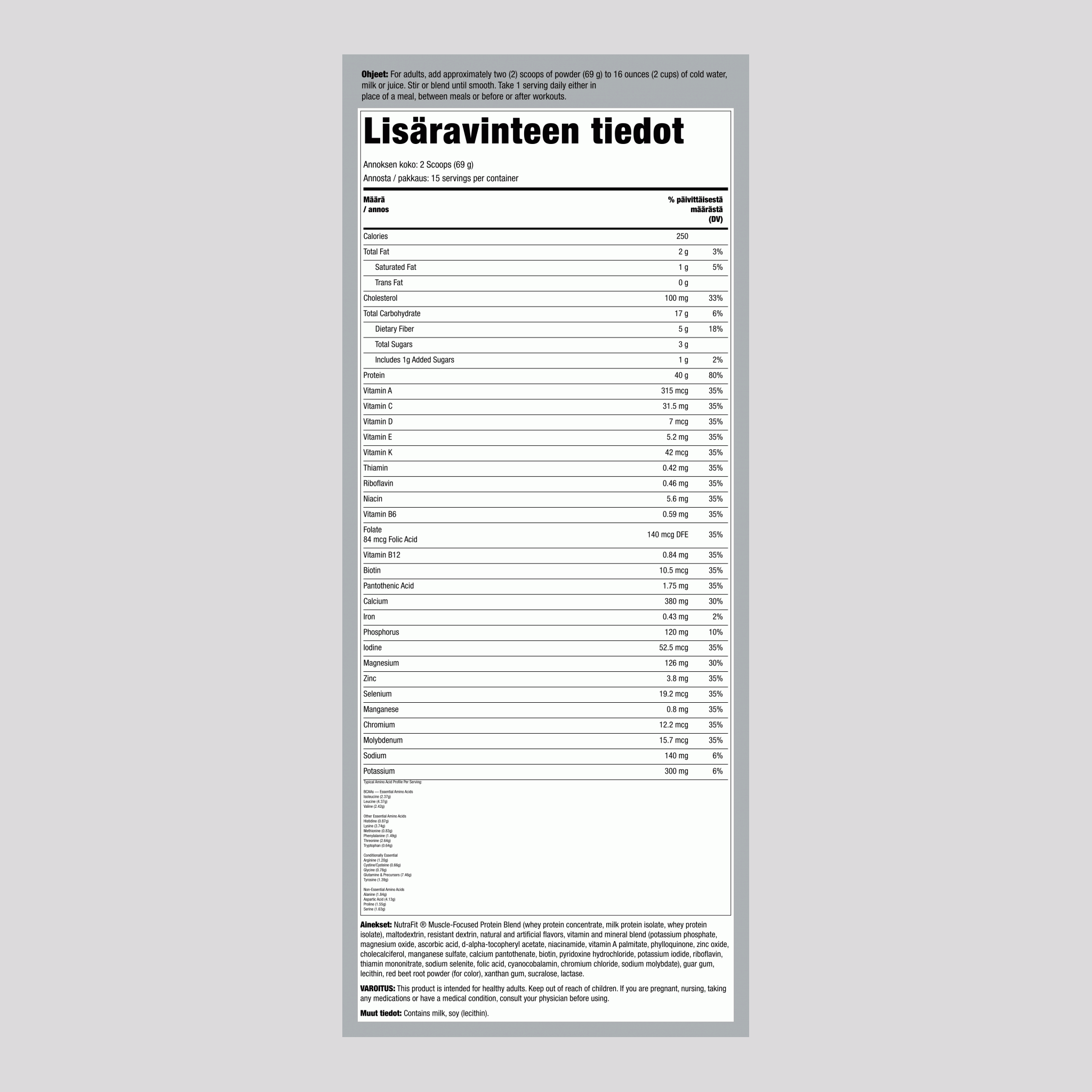 Shake NutraFit -ateriankorvike (mansikkapyörre) 2.28 lbs 1.035 Kg Pullo    