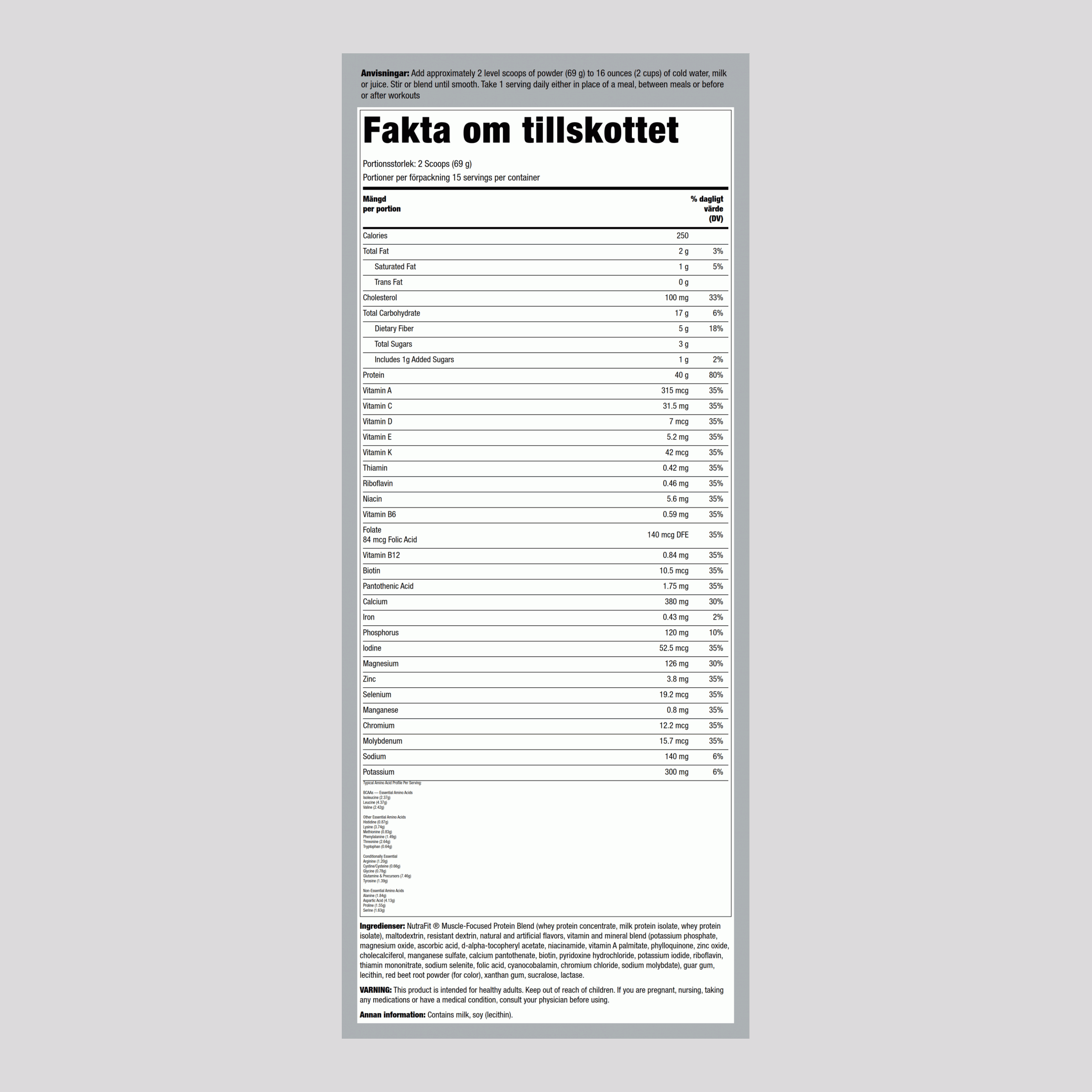 Måltidsersättning Shake NutraFit (jordgubbsrippel) 2.28 pund 1.035 kg Flaska    