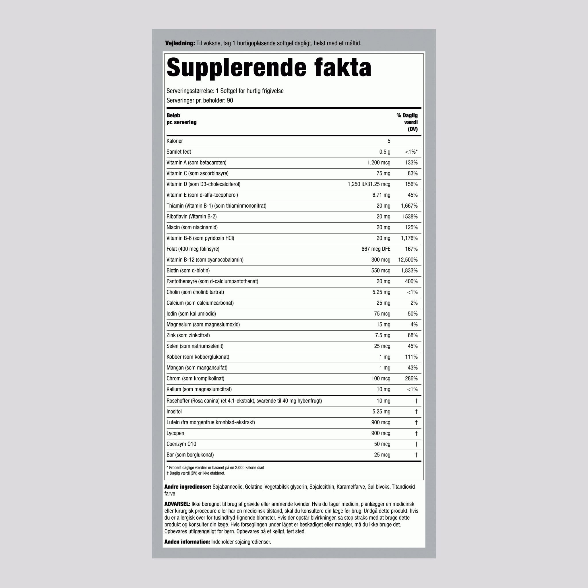 Fitnessmulti 1 90 Softgel for hurtig frigivelse       