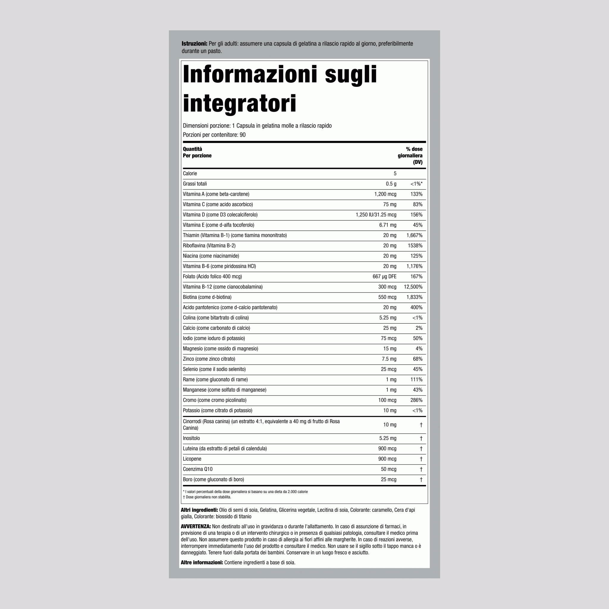 Fitness Multi 1 90 Capsule in gelatina molle a rilascio rapido       