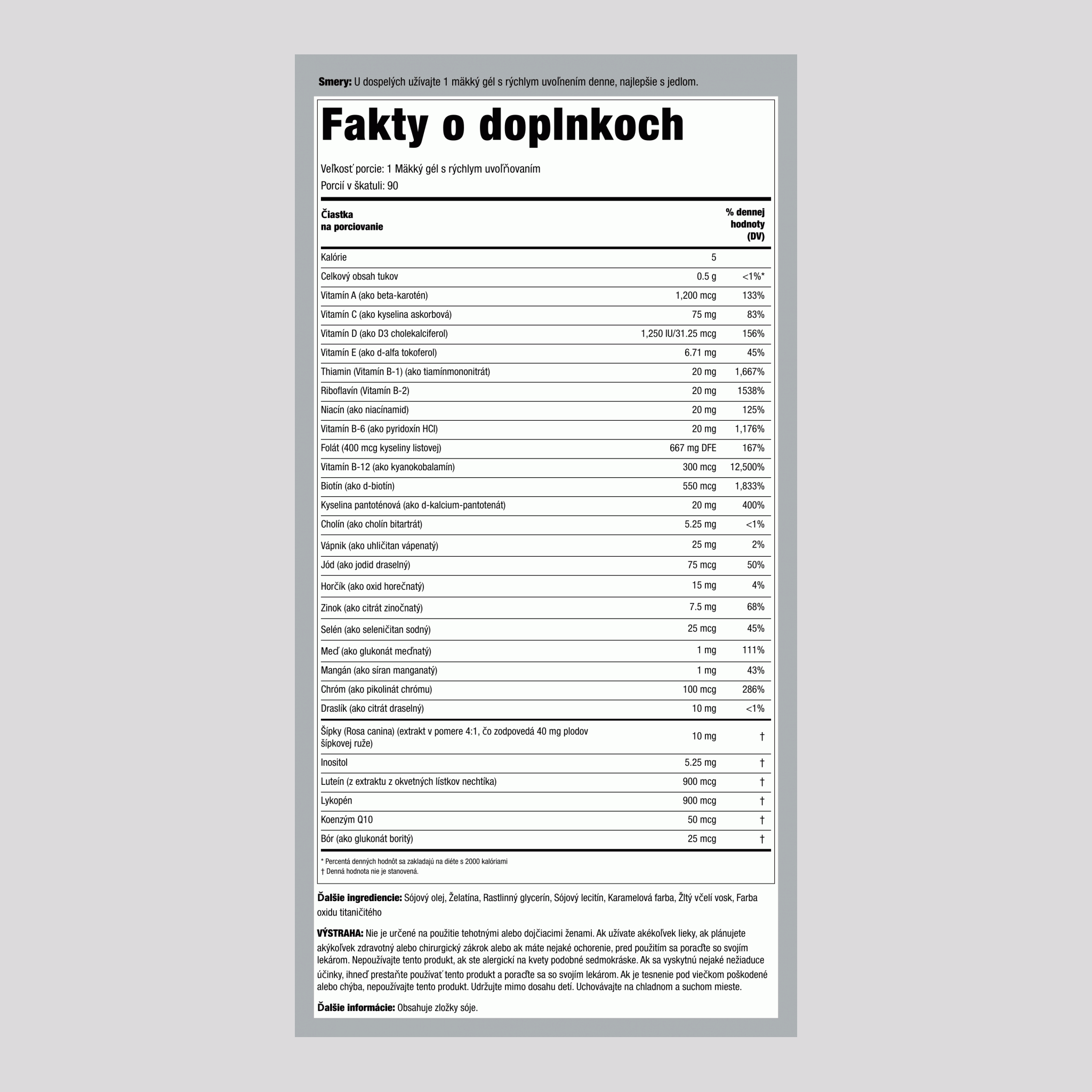 Fitness Multi 1 90 Mäkké gély s rýchlym uvoľňovaním       