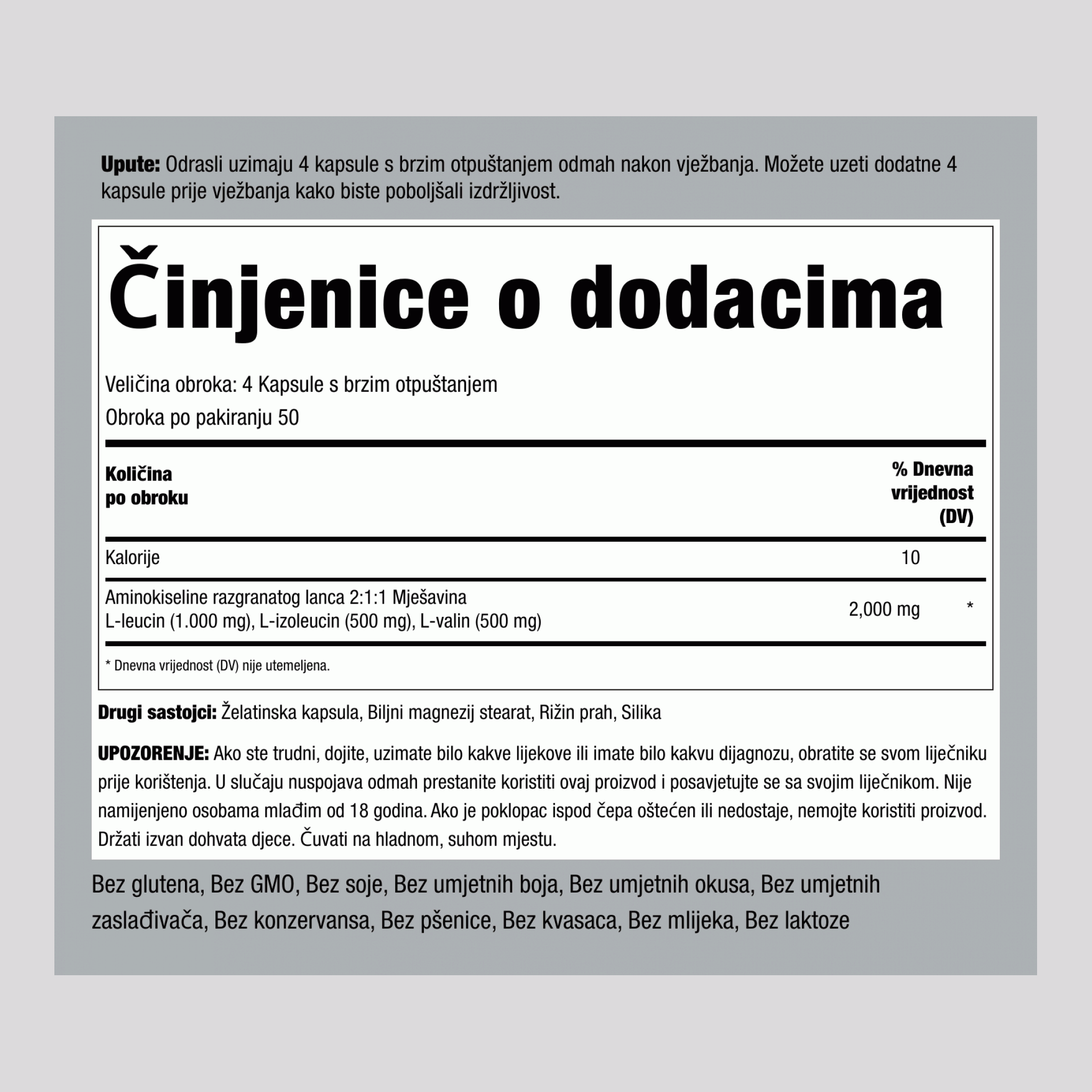 BCAAFit 2000 2000 mg (po obroku) 200 Kapsule     