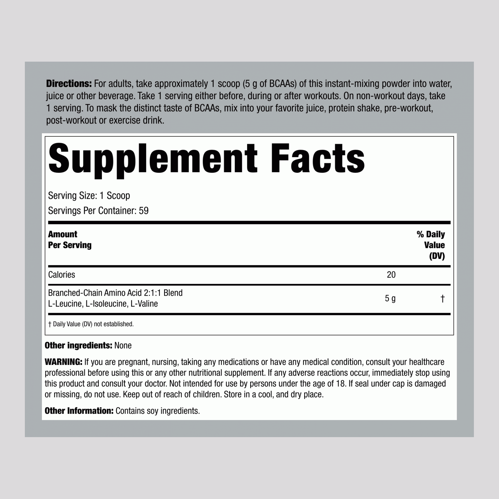 BCAAFit  5000 Powder, 5000 mg (per serving), 12 oz (340 g) Bottle