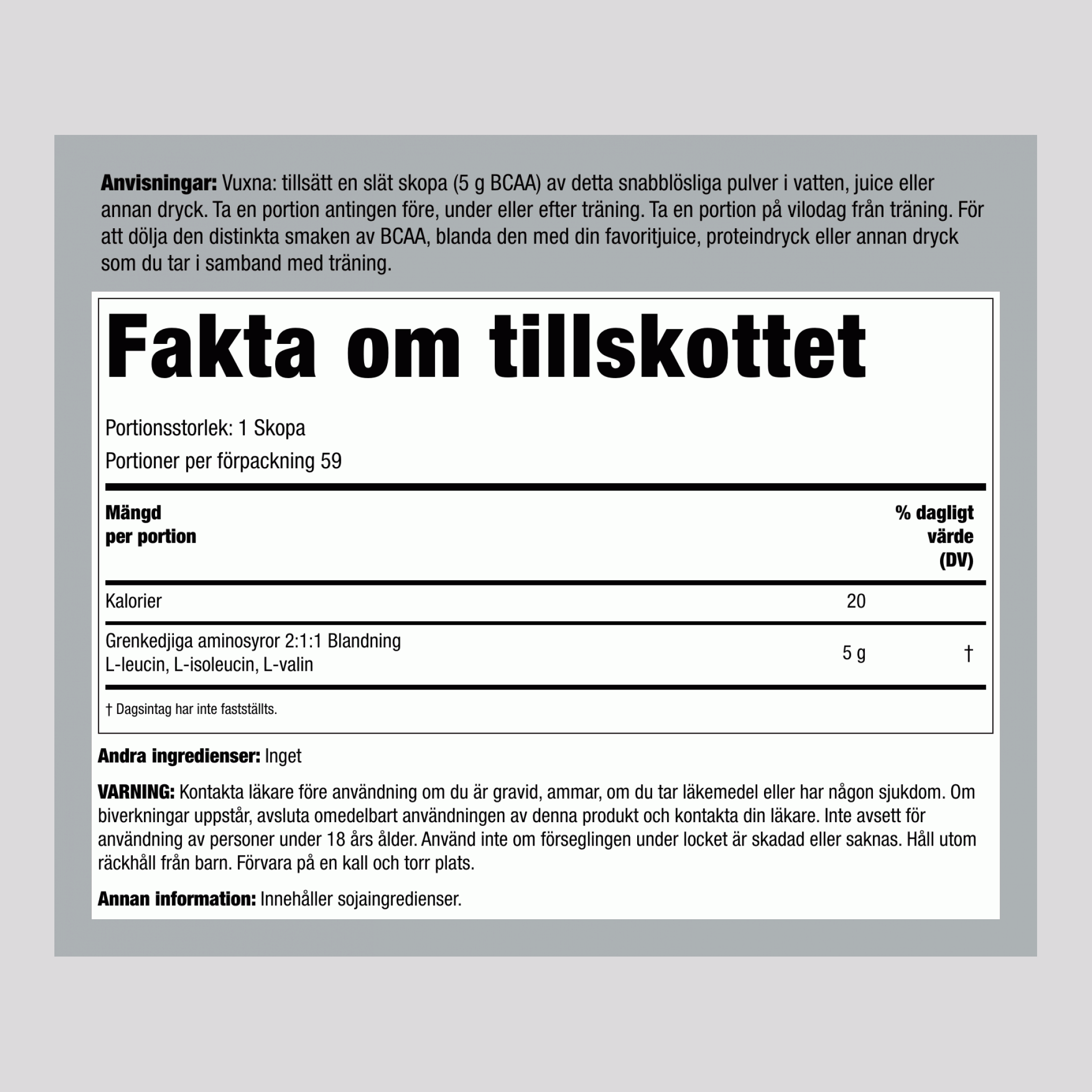 BCAAFit 5000 pulver 5000 mg (per portion) 12 oz 340 g Flaska  