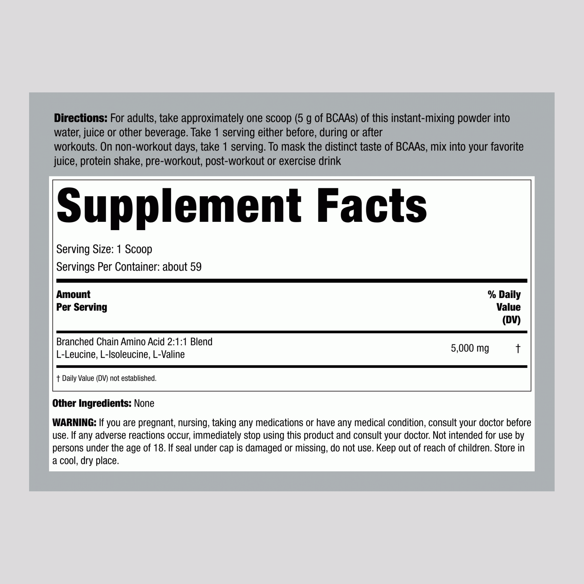 BCAAFit  5000 Powder, 5000 mg (per serving), 12 oz (340 g) Bottle, 2  Bottles