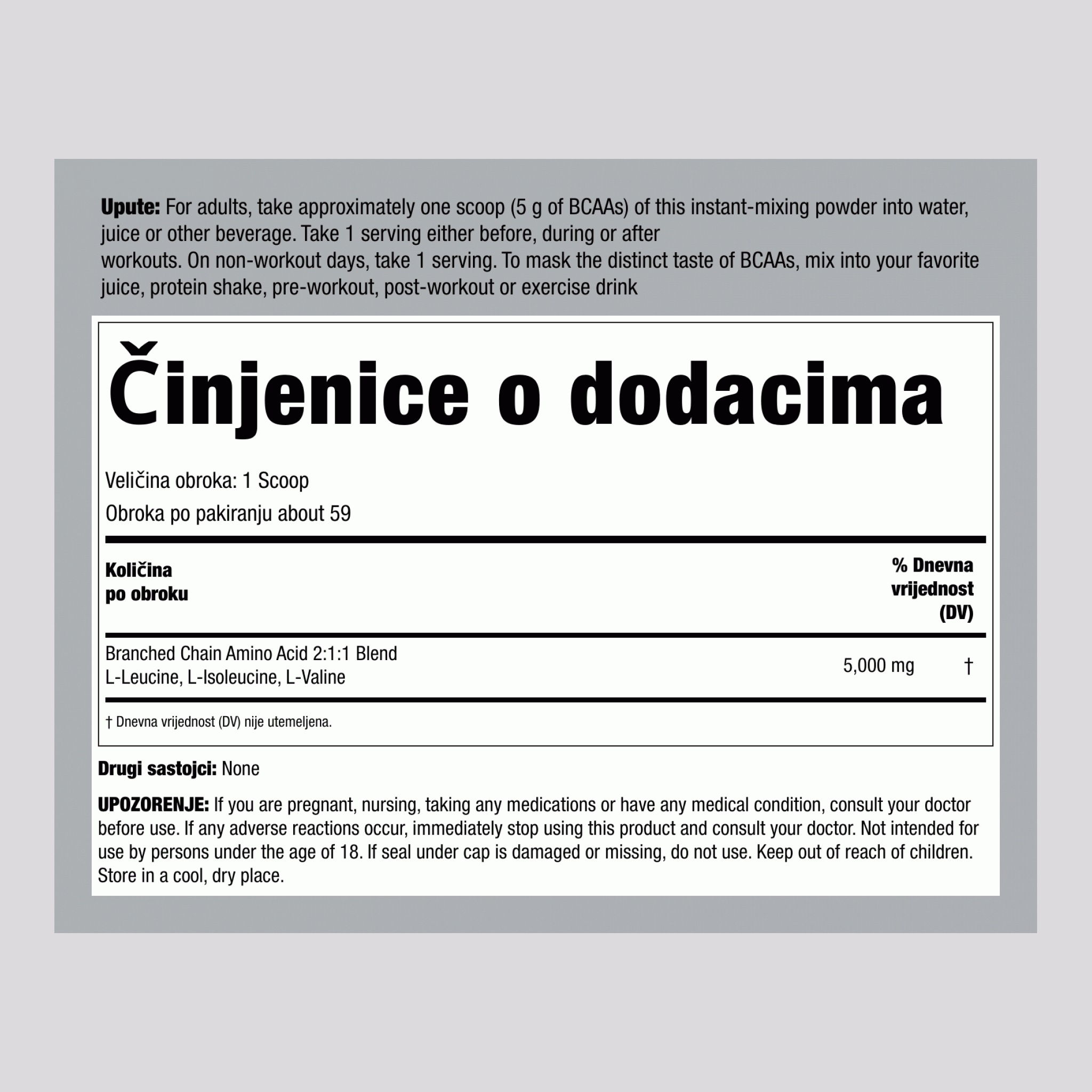 BCAAFit 5000 prašak 5000 mg (po obroku) 12 oz 340 g Boca 2 Boce