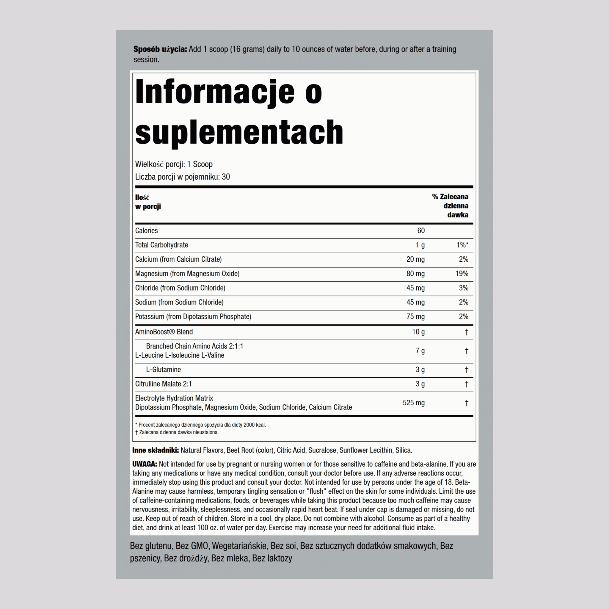 Amino Boost BCAA w proszku (naturalny, owocowy) 16.9 uncja 480 g Butelka 2 Butelki  