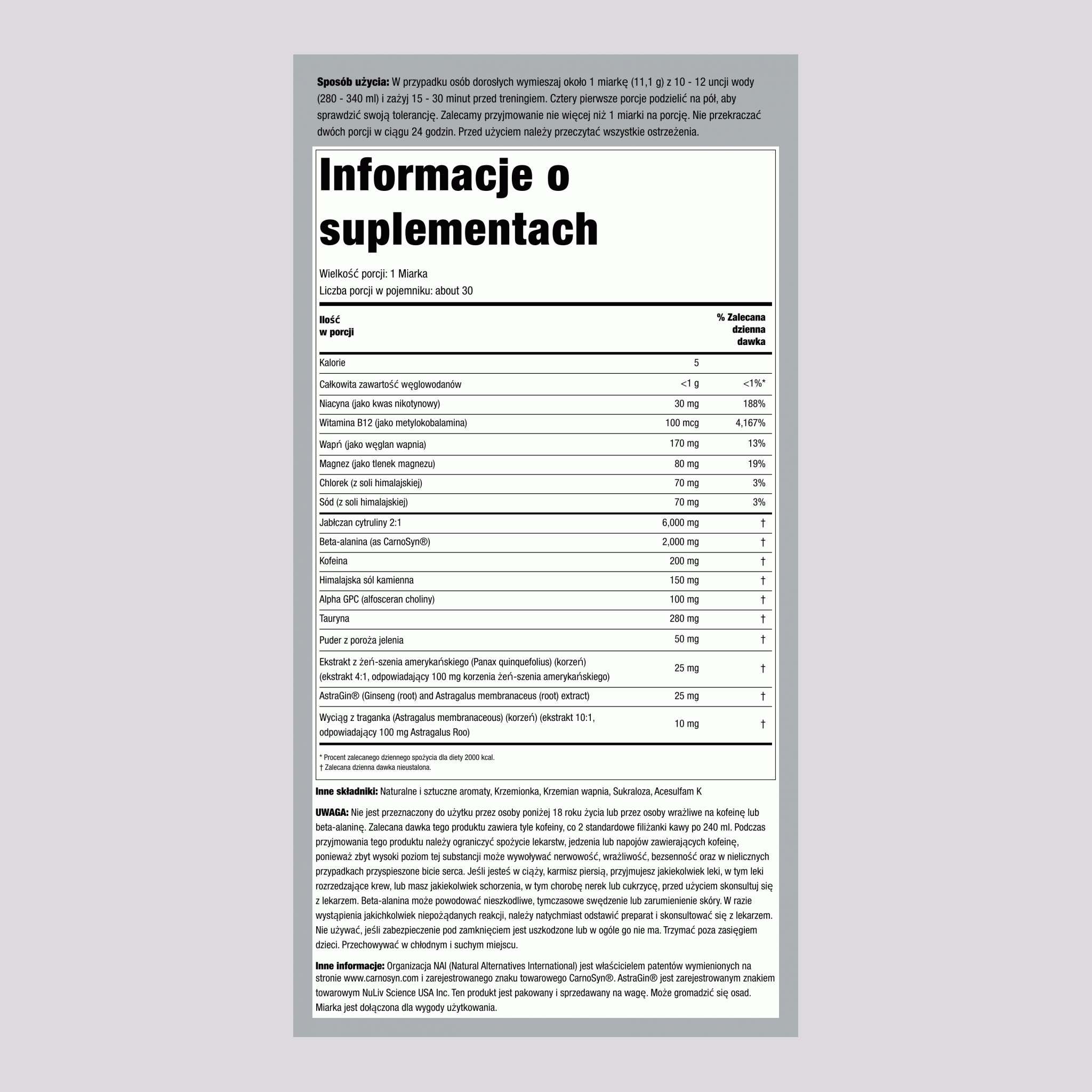 Intensyfikator Przedtreningowy (Arbuzowy Cukierek), 11.746 oz (333 g) Butelka