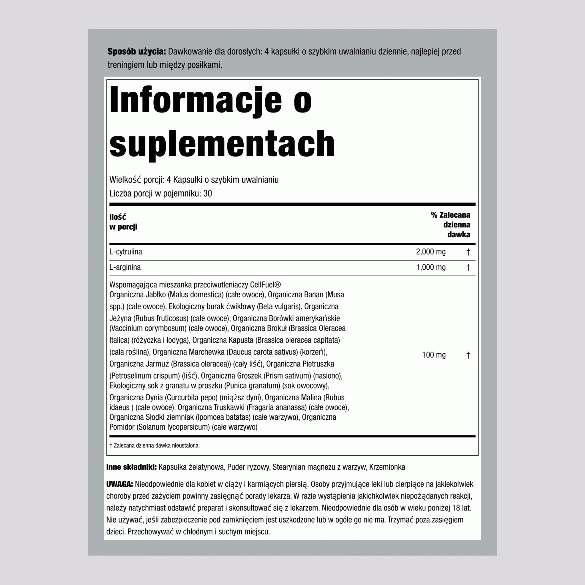 Tlenek azotu Max, 120 Kapsułki