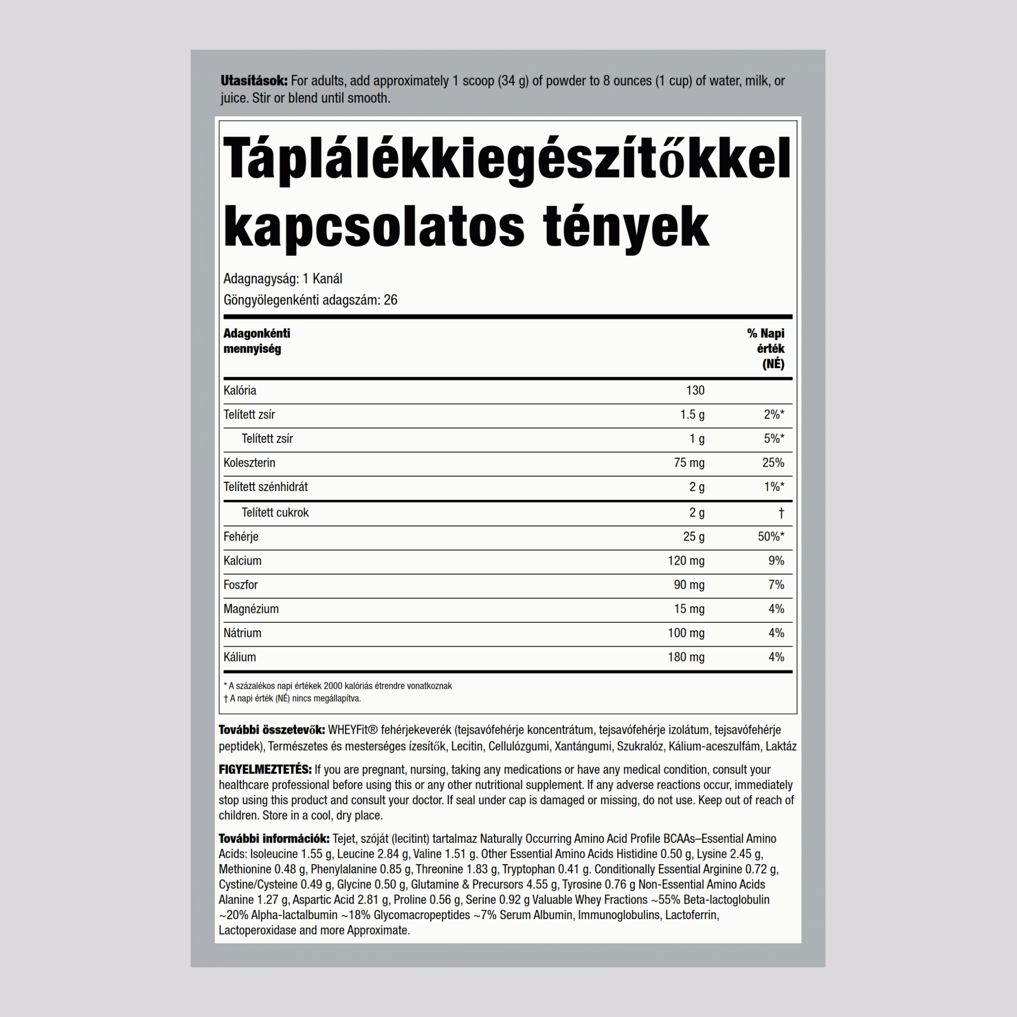 WheyFit tejsavófehérje (krémes vanília) 2 font 908 g Palack    