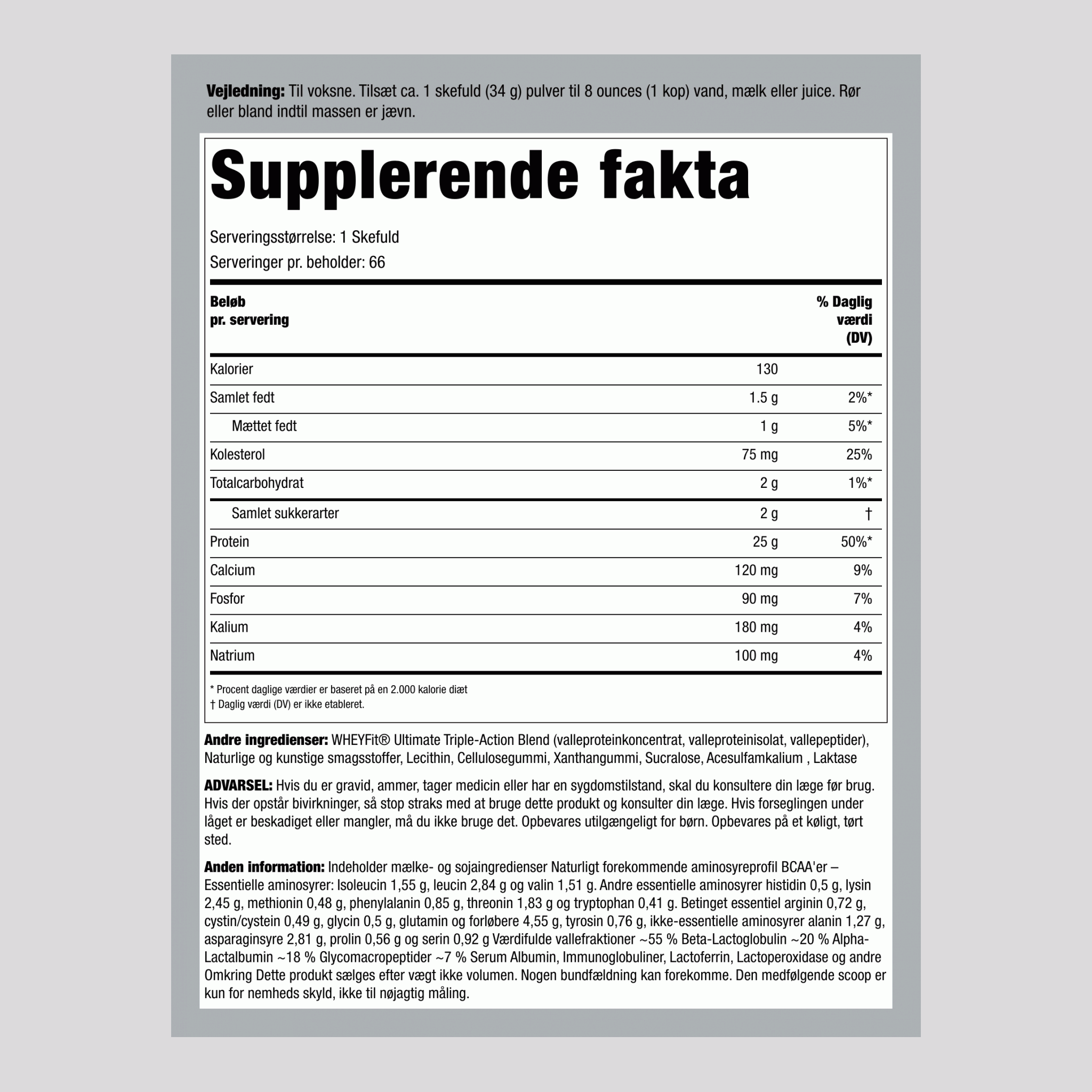 WheyFit-protein (cremet vanilje) 5 pund 2.268 Kg Flaske    