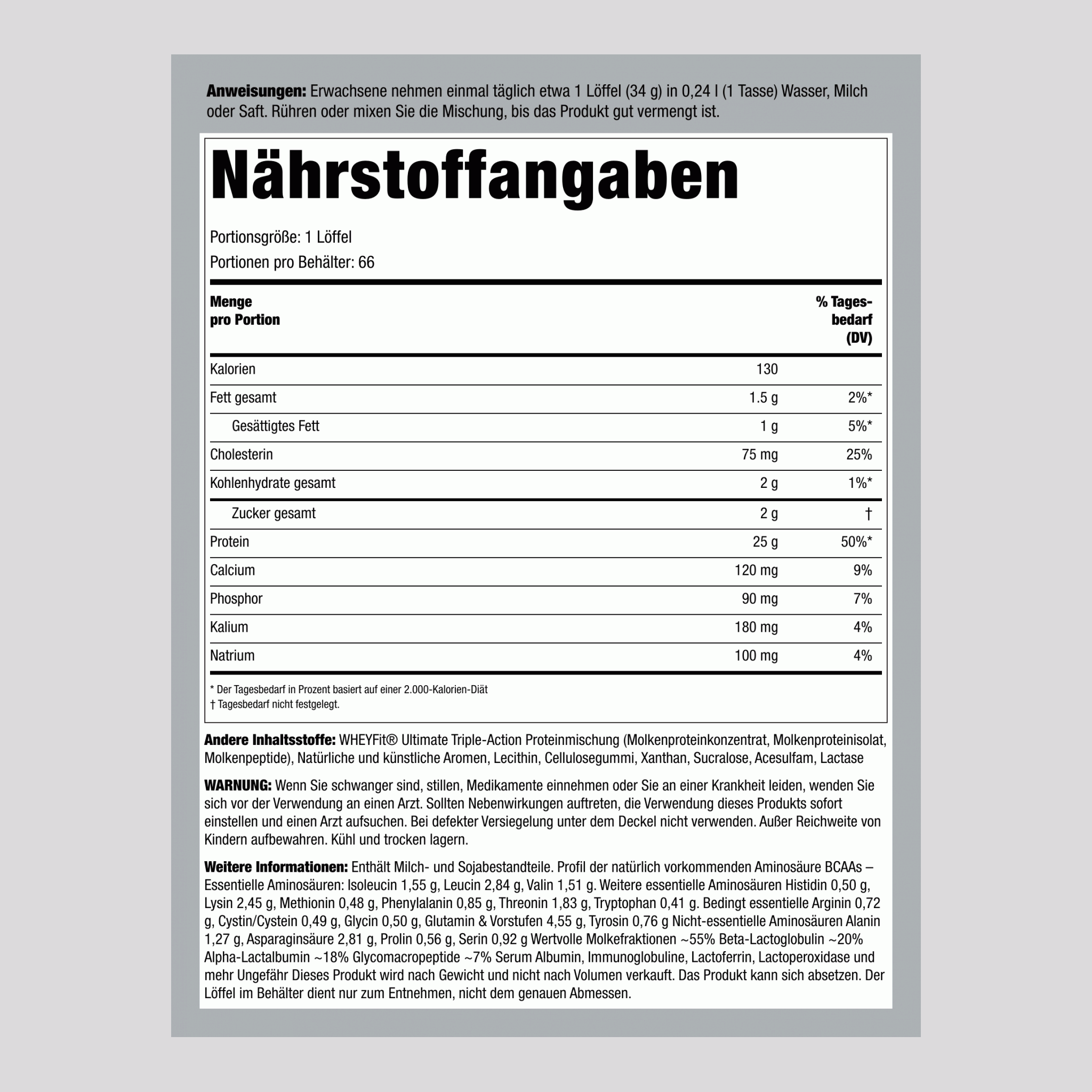 WheyFit Protein (cremige Vanille) 5 lb 2.268 Kg Flasche    