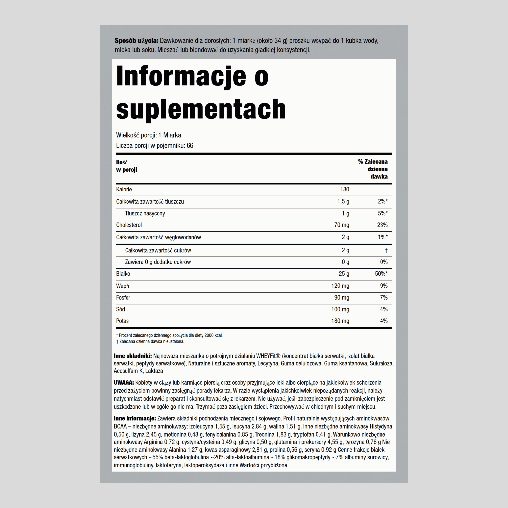 Białko WheyFit (krem waniliowy) 5 lb 2.268 Kg Butelka    