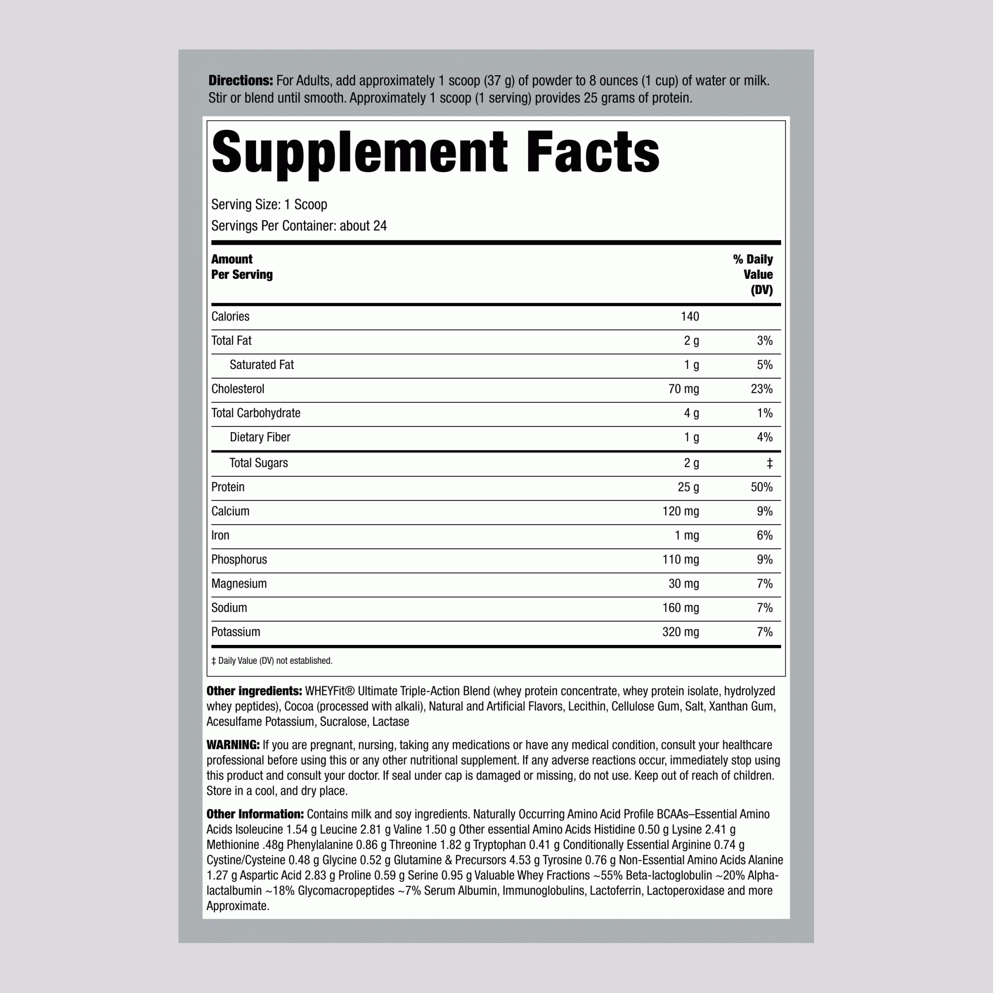 Whey Protein WheyFit (Molten Chocolate Volcano), 2 lb (908 g) Bottle