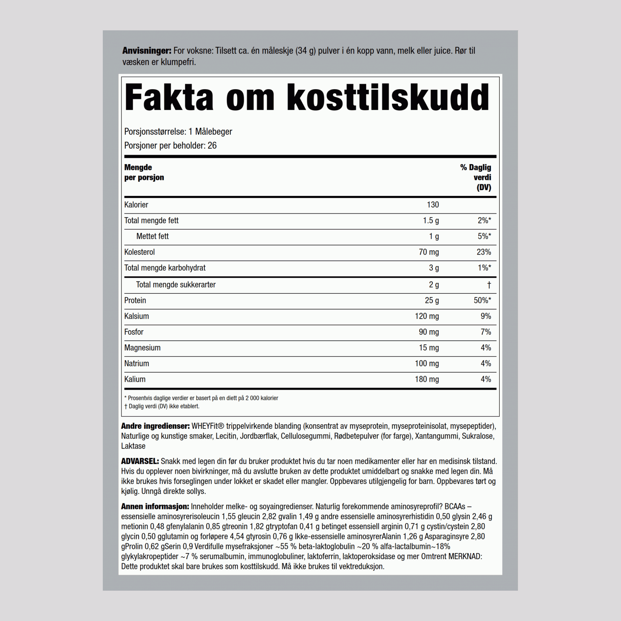 WheyFit protein (jordbærsnurr) 2 pund 908 g Flaske    