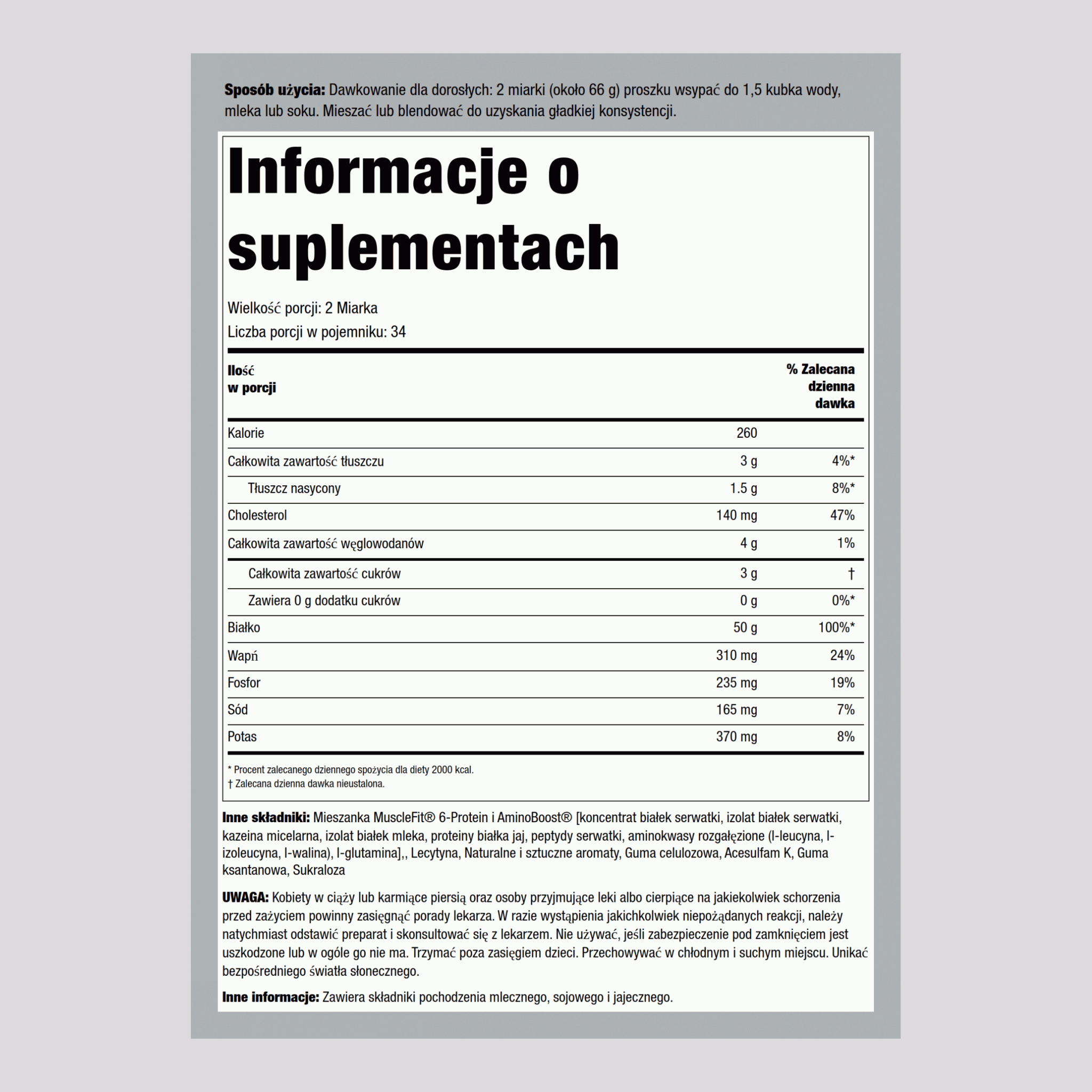 Białko MuscleFIt (lody waniliowe) 5 lb 2.268 Kg Butelka    