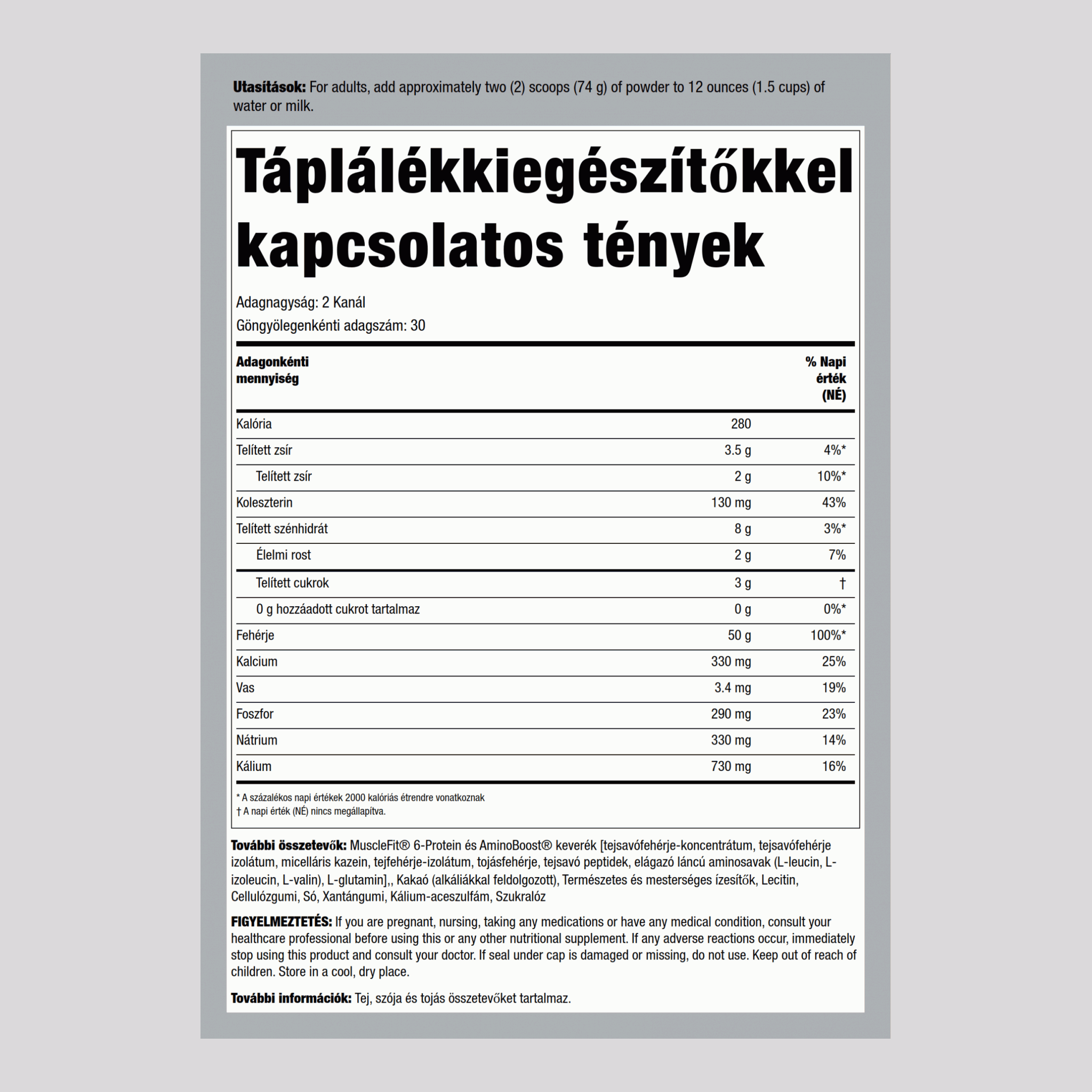 MuscleFit fehérje (csokoládés jégkrém) 5 font 2.268 Kg Palack    