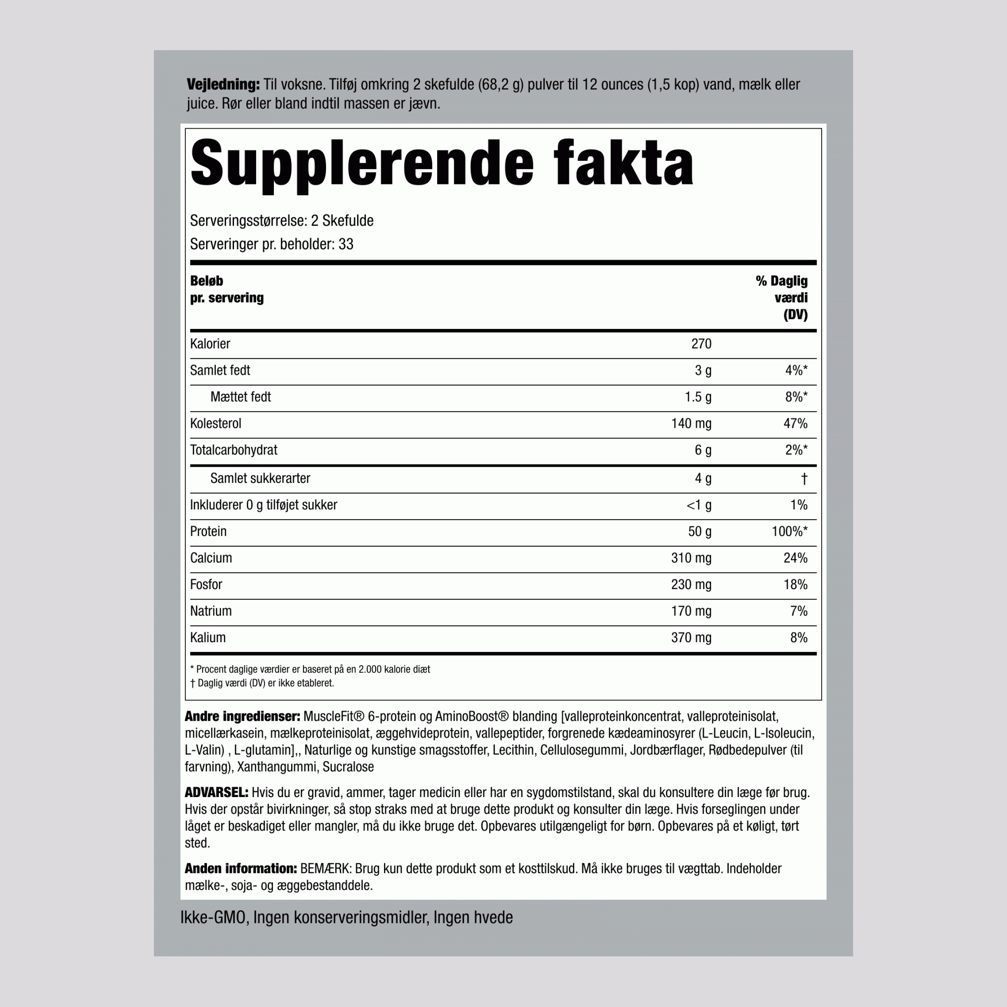 MuscleFit-protein (jordbæris) 5 pund 2.268 Kg Flaske    