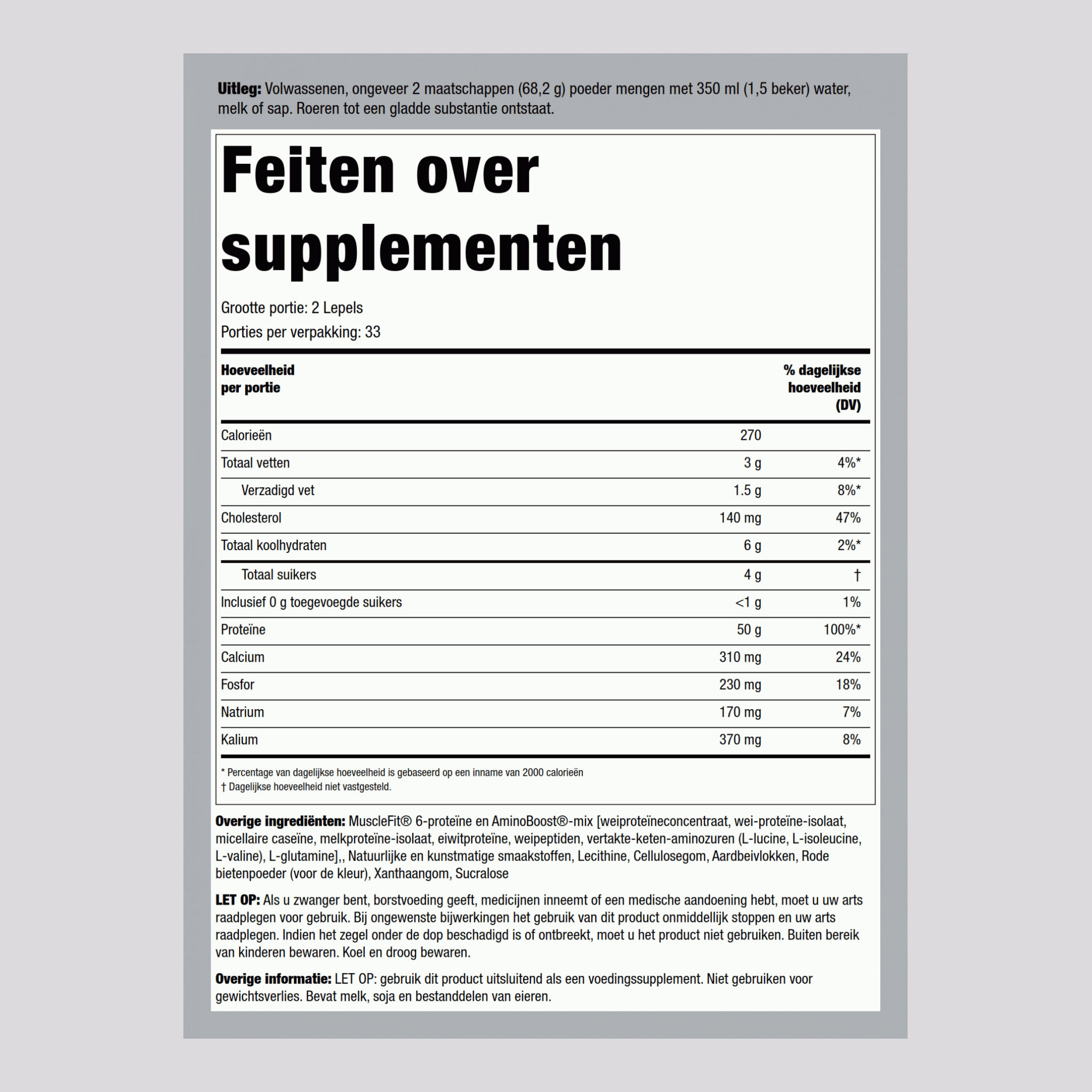MuscleFIt proteïne (aardbeienijs) 5 pond 2.268 kg Fles    
