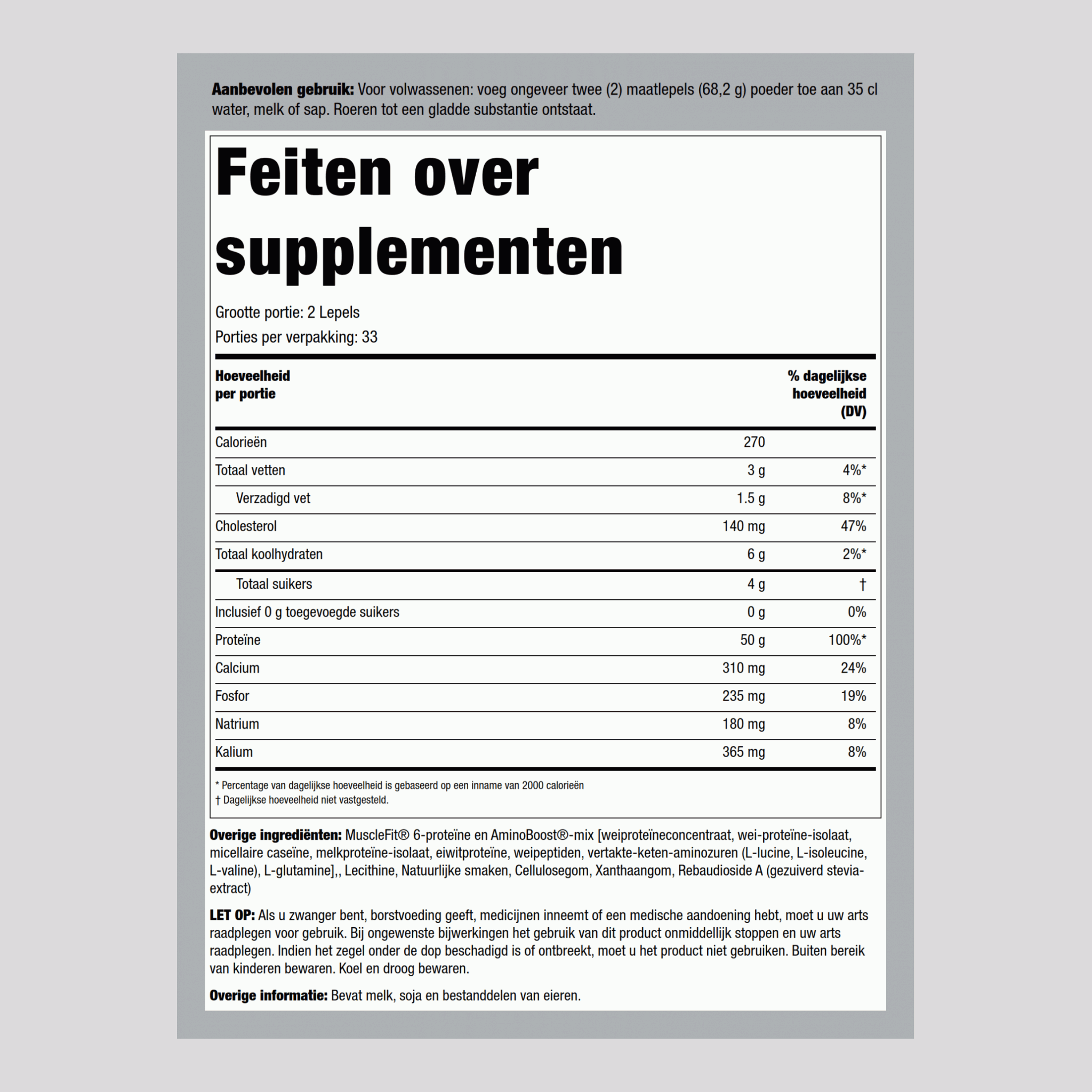 MuscleFIt proteïne (natuurlijke vanille) 5 pond 2.268 kg Fles    