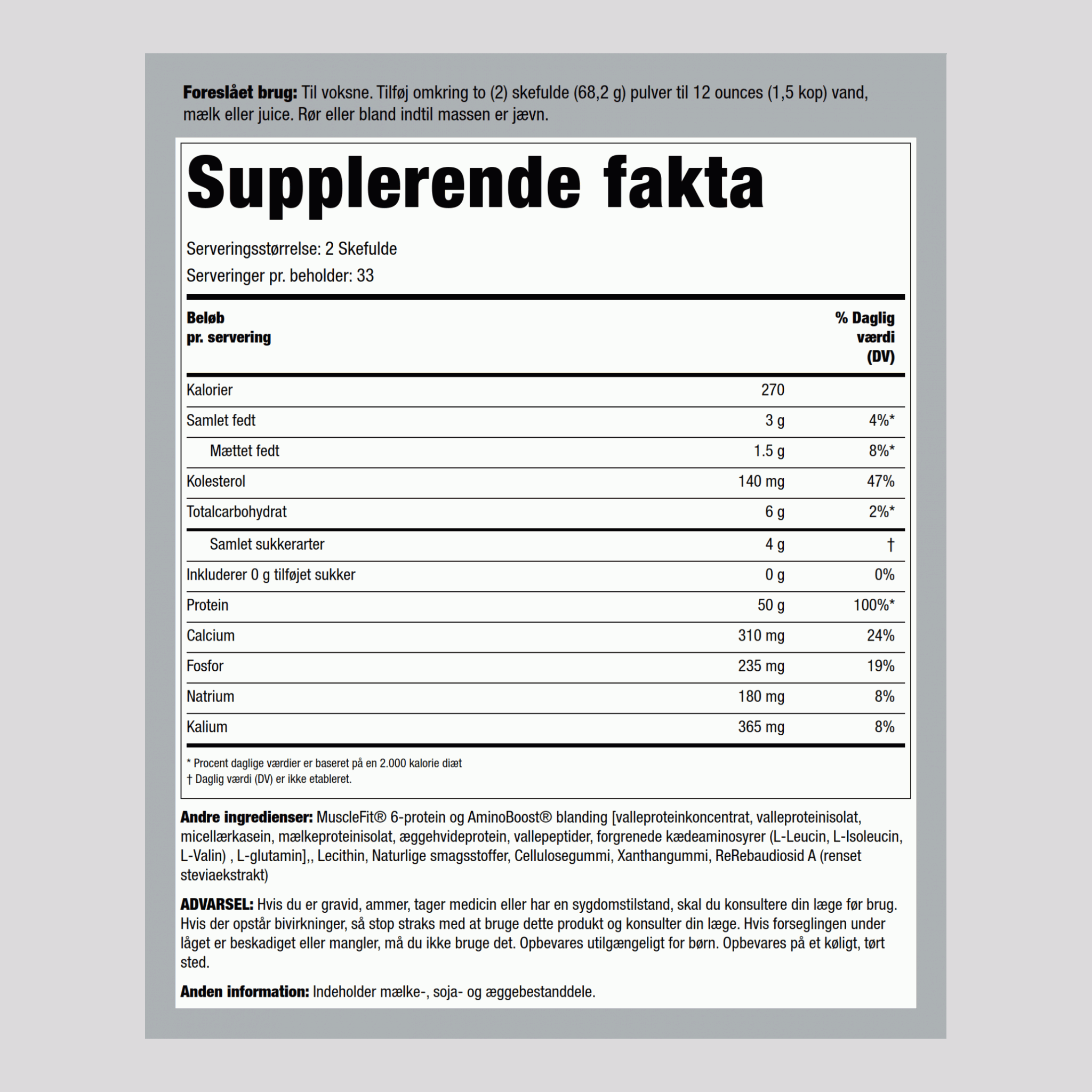 MuscleFit-protein (naturlig vanilje) 5 pund 2.268 Kg Flaske    