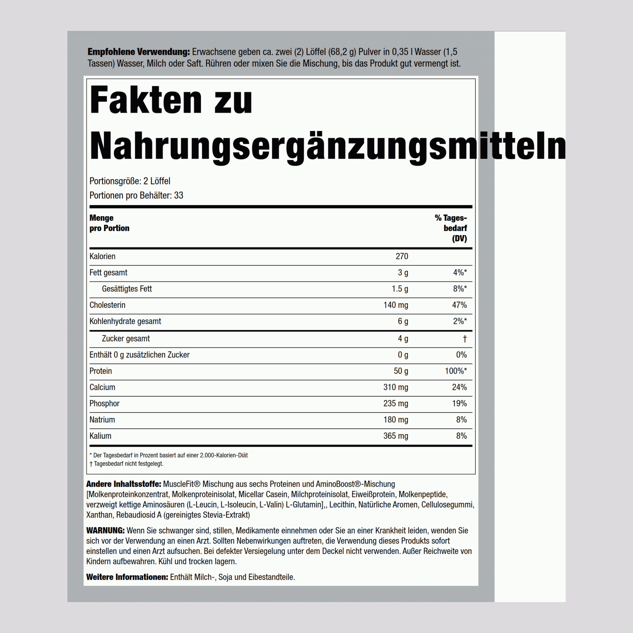 MuscleFIt Protein (Natürliche Vanille) 5 lb 2.268 Kg Flasche    