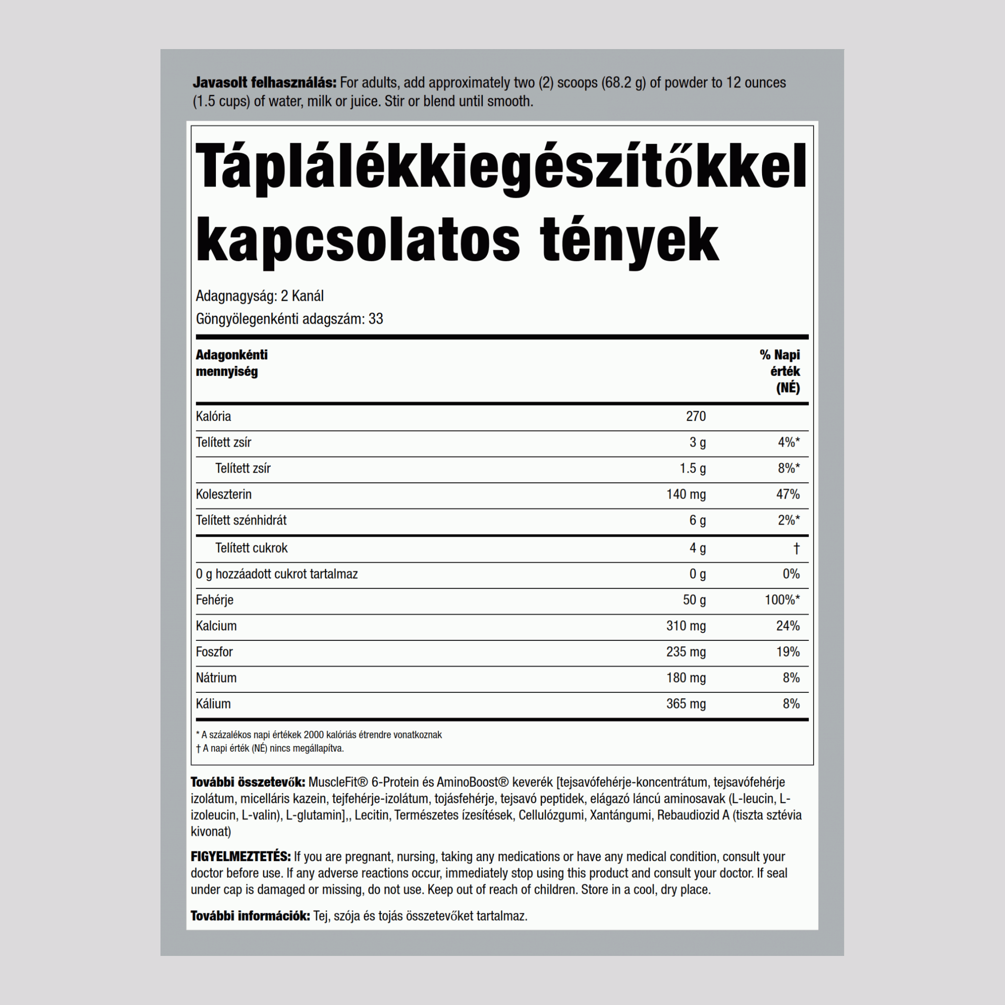 MuscleFit fehérje (természetes vanília) 5 font 2.268 Kg Palack    