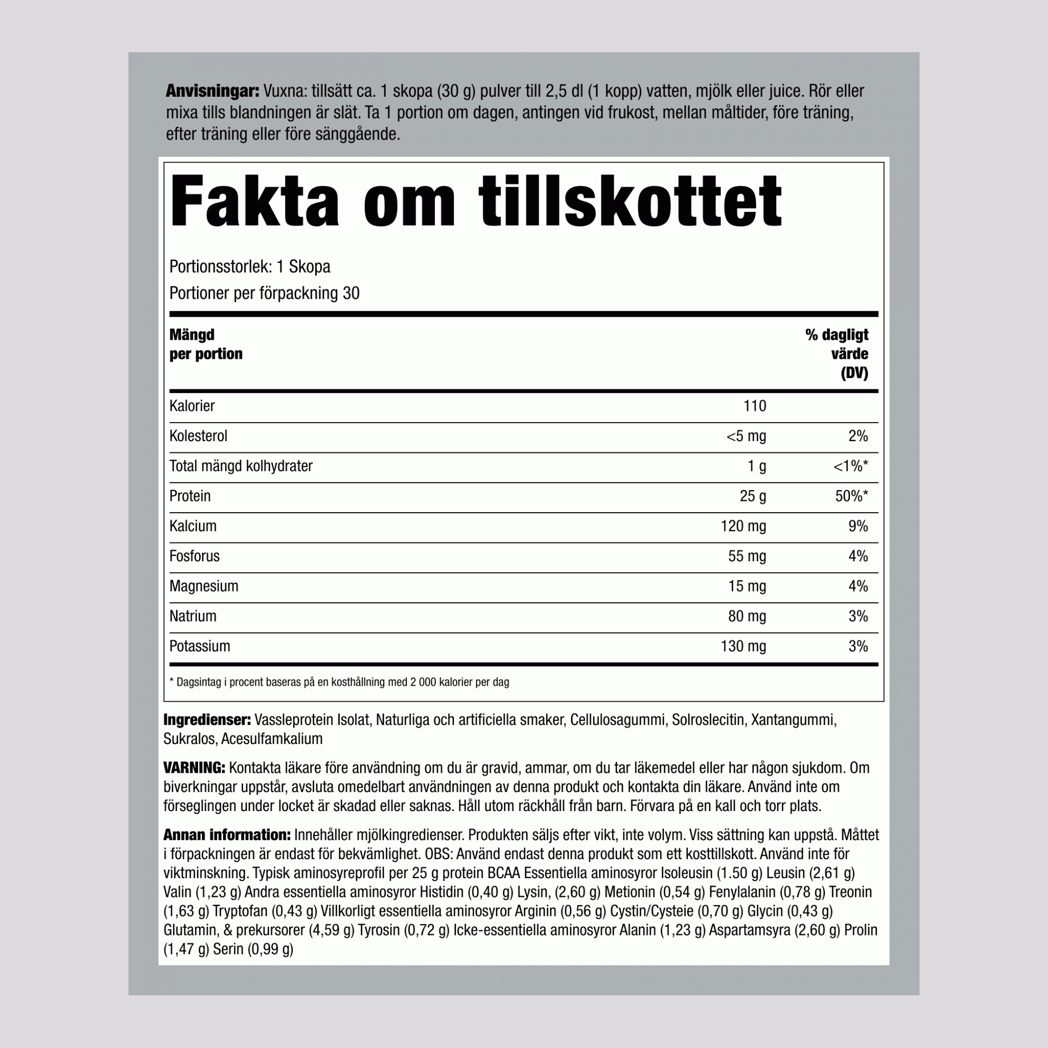 Vassleprotein WheyFit Isolat (Modig vanilj) 2 kg 908 g Flaska    