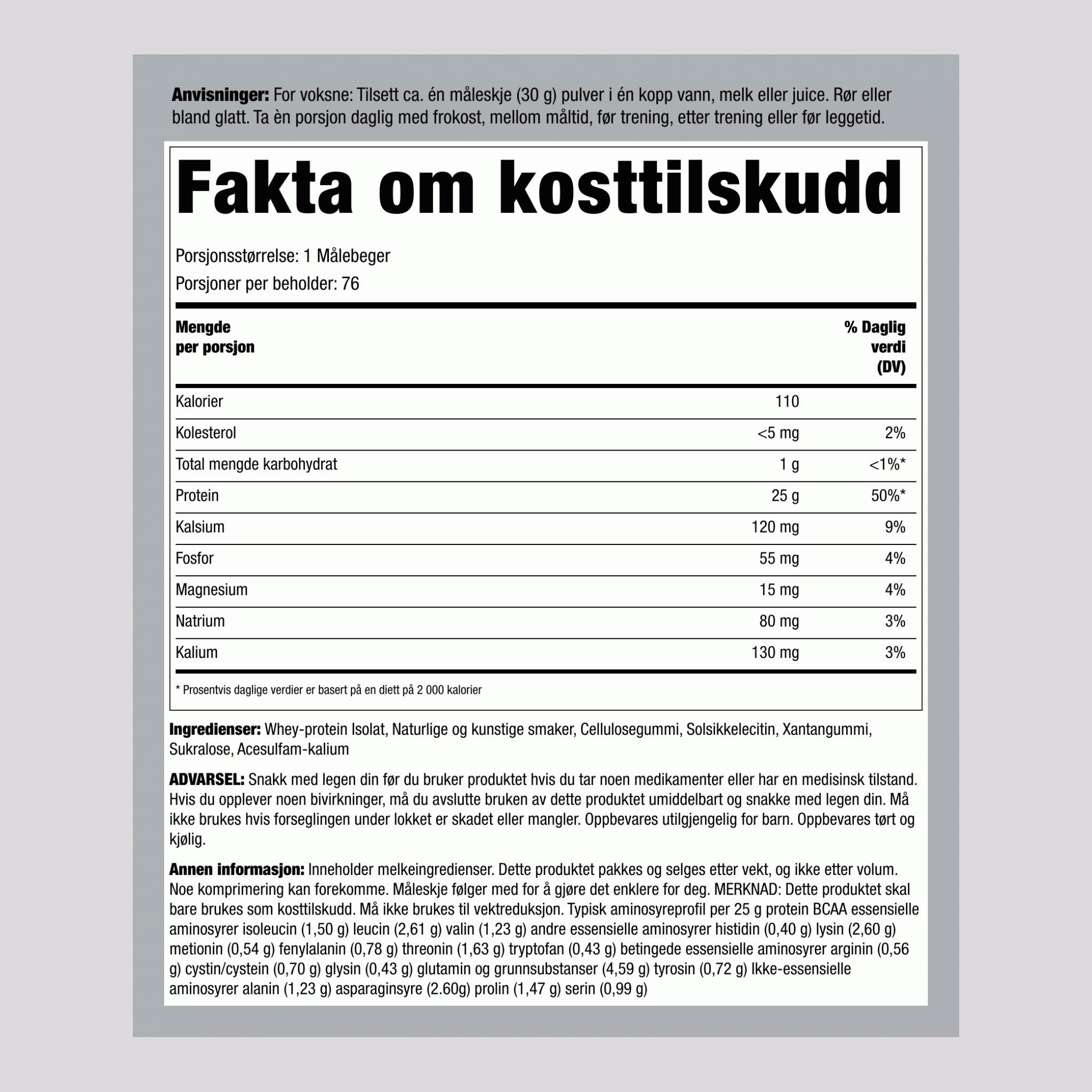 Myseprotein WheyFit Isolat (Vanilje) 5 pund 2.268 kg Flaske    