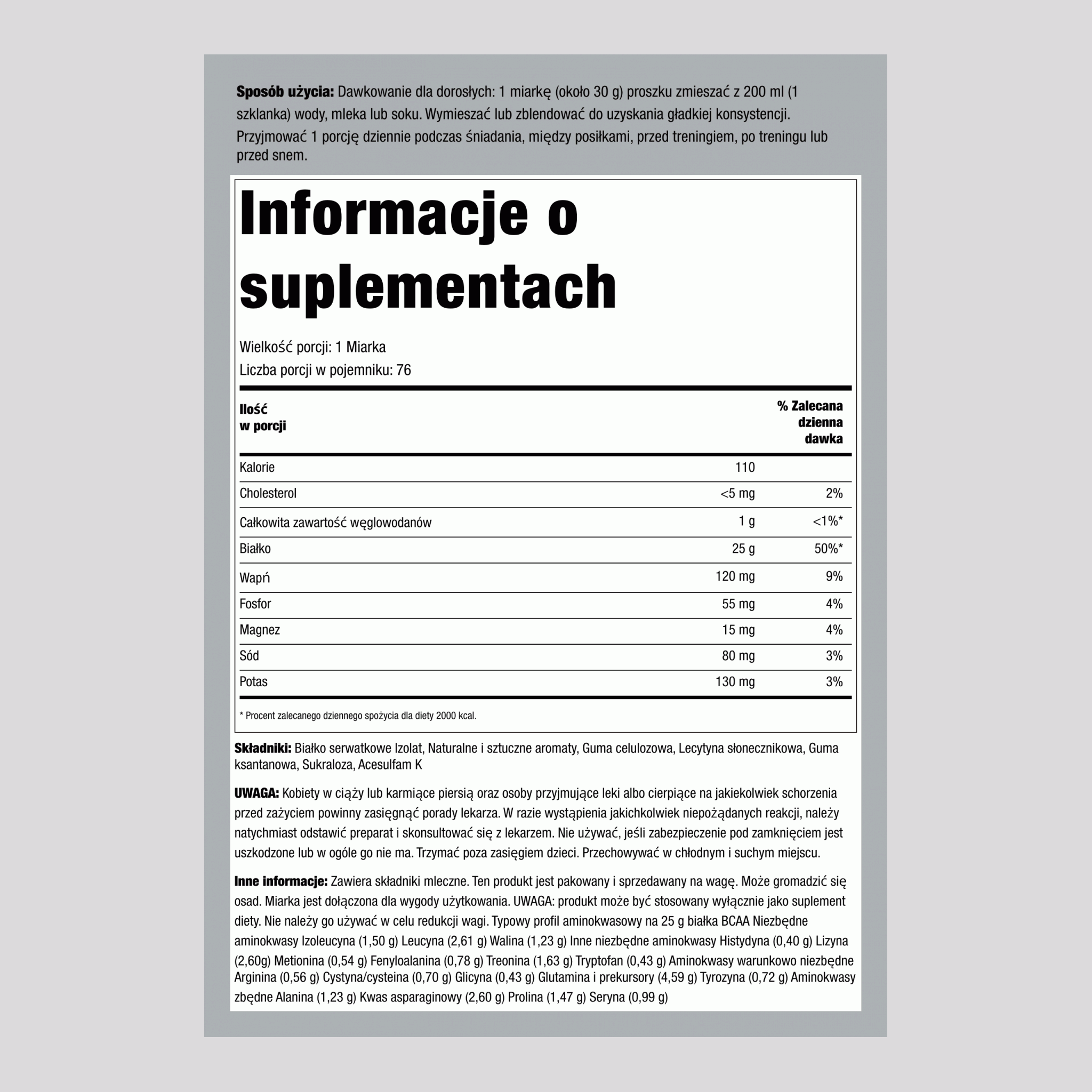 Białko serwatkowe WheyFit Izolat (intensywny, wanilia) 5 lb 2.268 Kg Butelka    