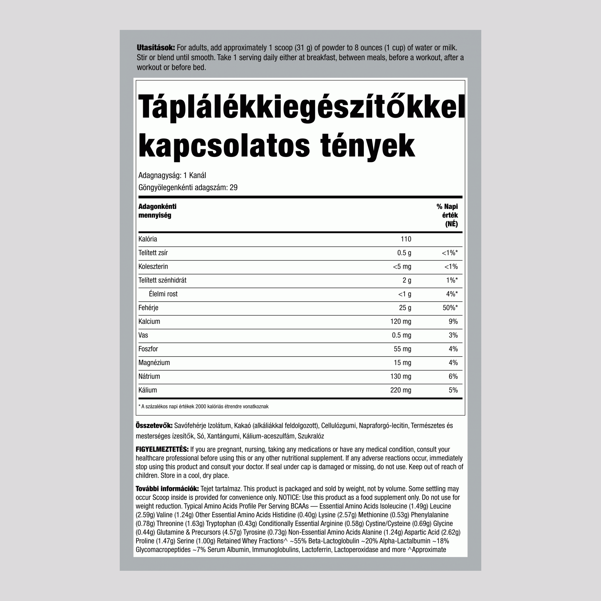 Tejsavófehérje WheyFit Izolátum (dekadens holland csokoládé)  2 font 908 g Palack    