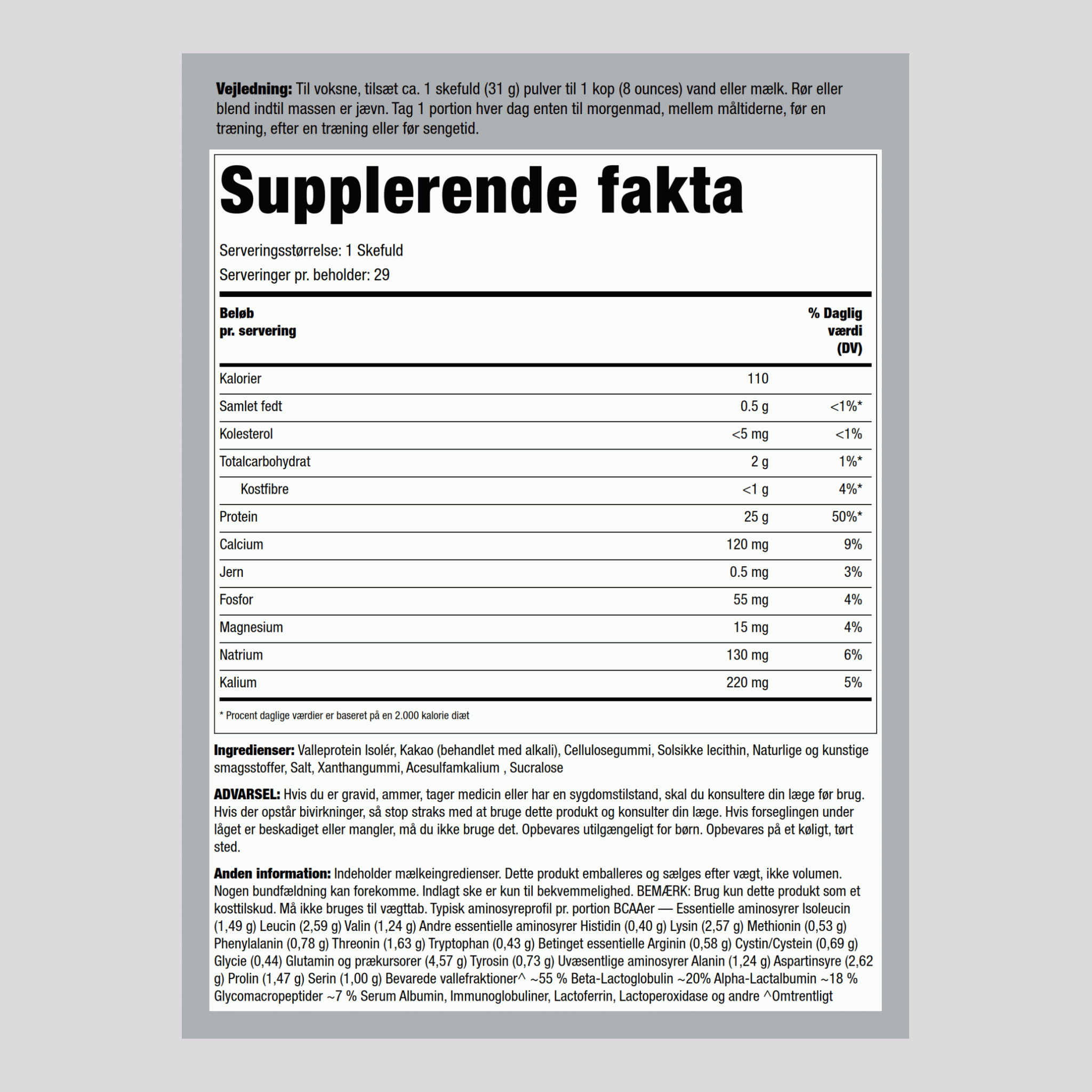 Valleprotein WheyFit Isolér (Dekadent hollandsk chokolade)  2 pund 908 g Flaske    