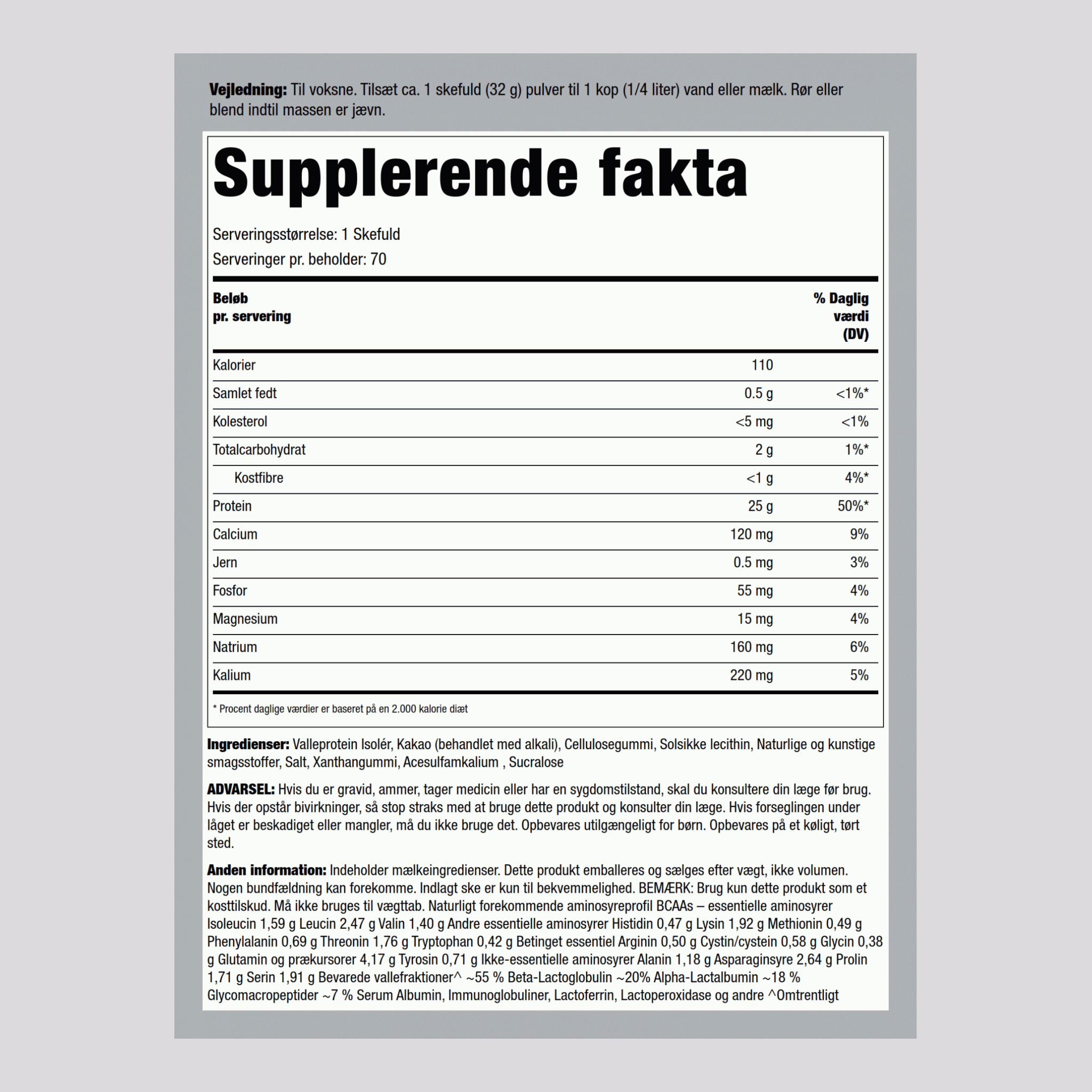 Valleprotein WheyFit Isolér (Dekadent hollandsk chokolade)  5 pund 2.268 Kg Flaske    