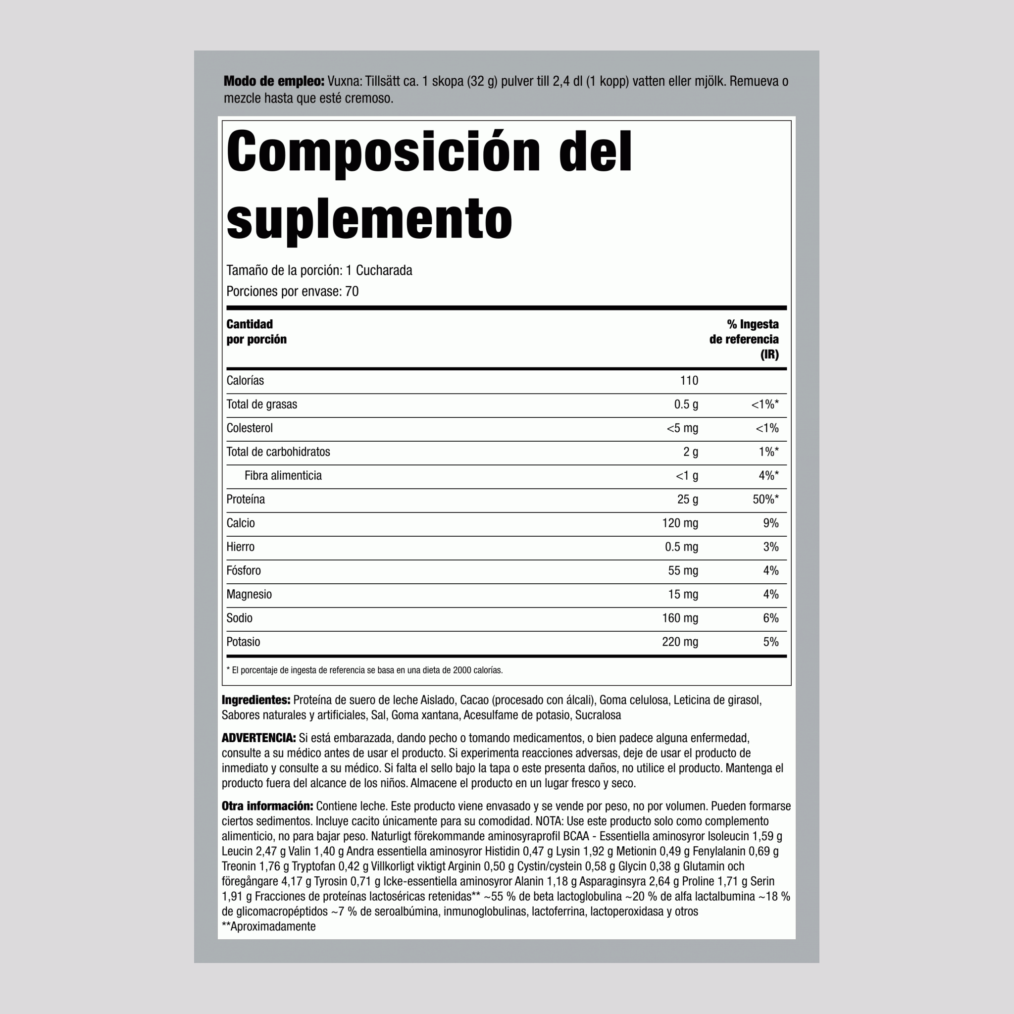 Proteína de suero de leche WheyFit Aislado (Chocolate holandés decadente)  5 lb 2.268 Kg Botella/Frasco    