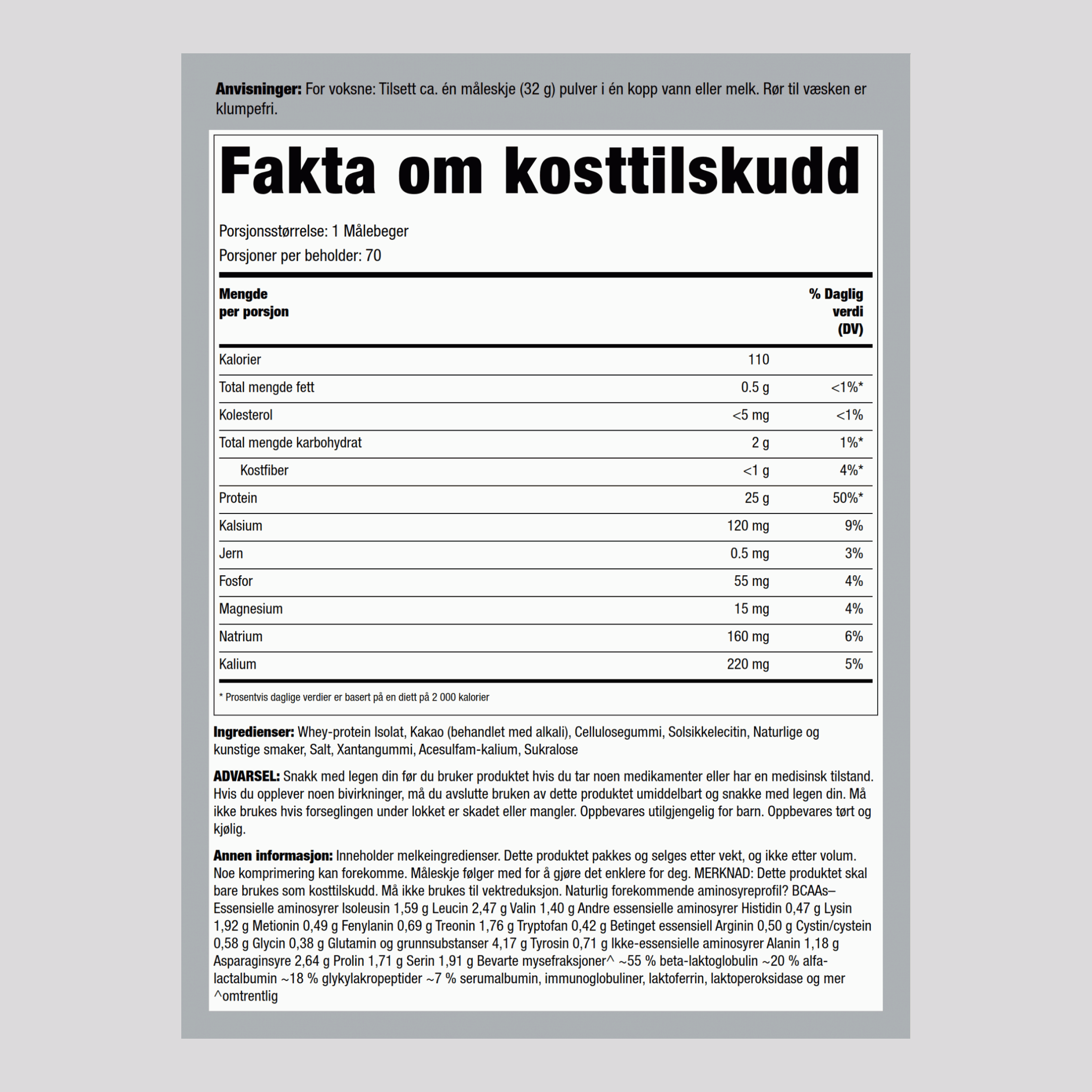 Myseprotein WheyFit Isolat (Dekadent nederlandsk sjokolade)  5 pund 2.268 kg Flaske    