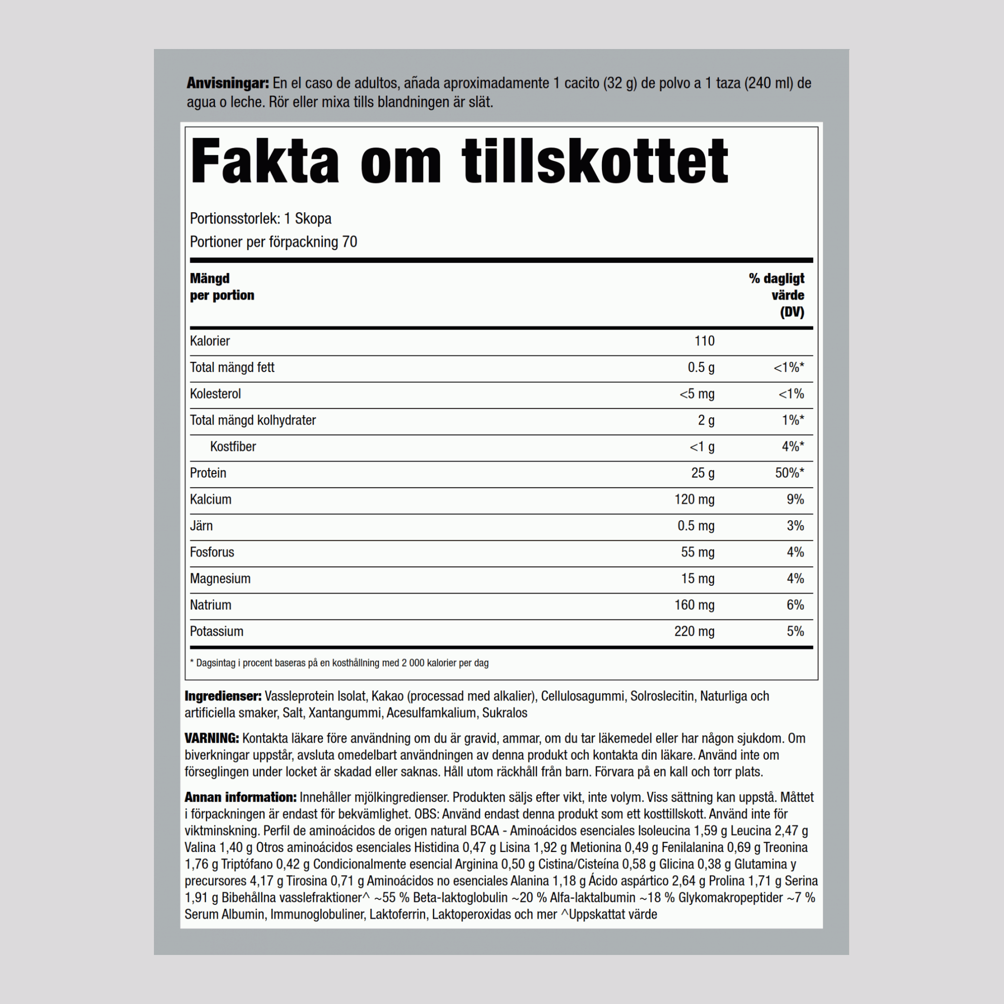 Vassleprotein WheyFit Isolat (dekadent holländsk choklad)  5 kg 2.268 kg Flaska    