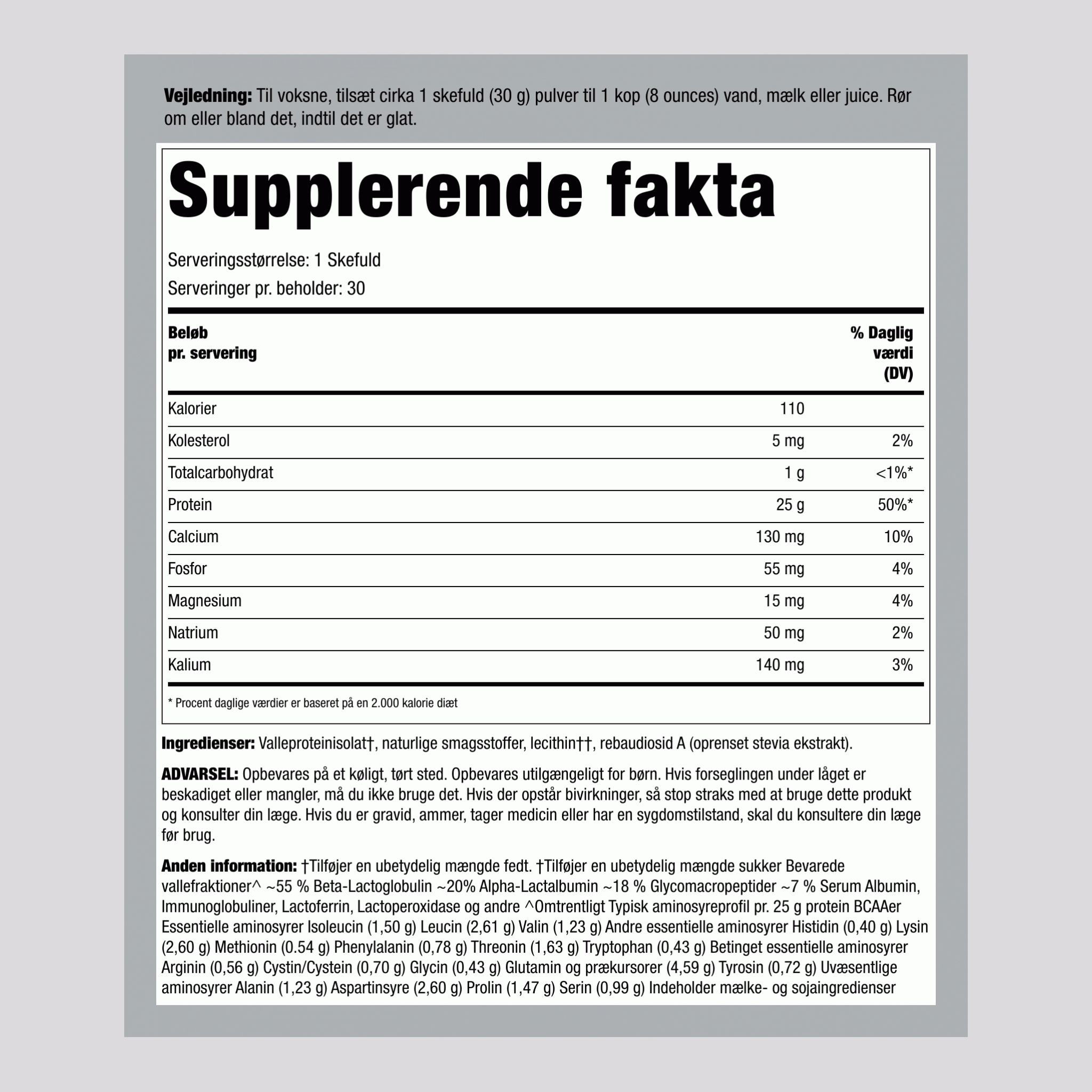 Valleprotein WheyFit Isolér (naturlig vanilje) 2 pund 908 g Flaske    