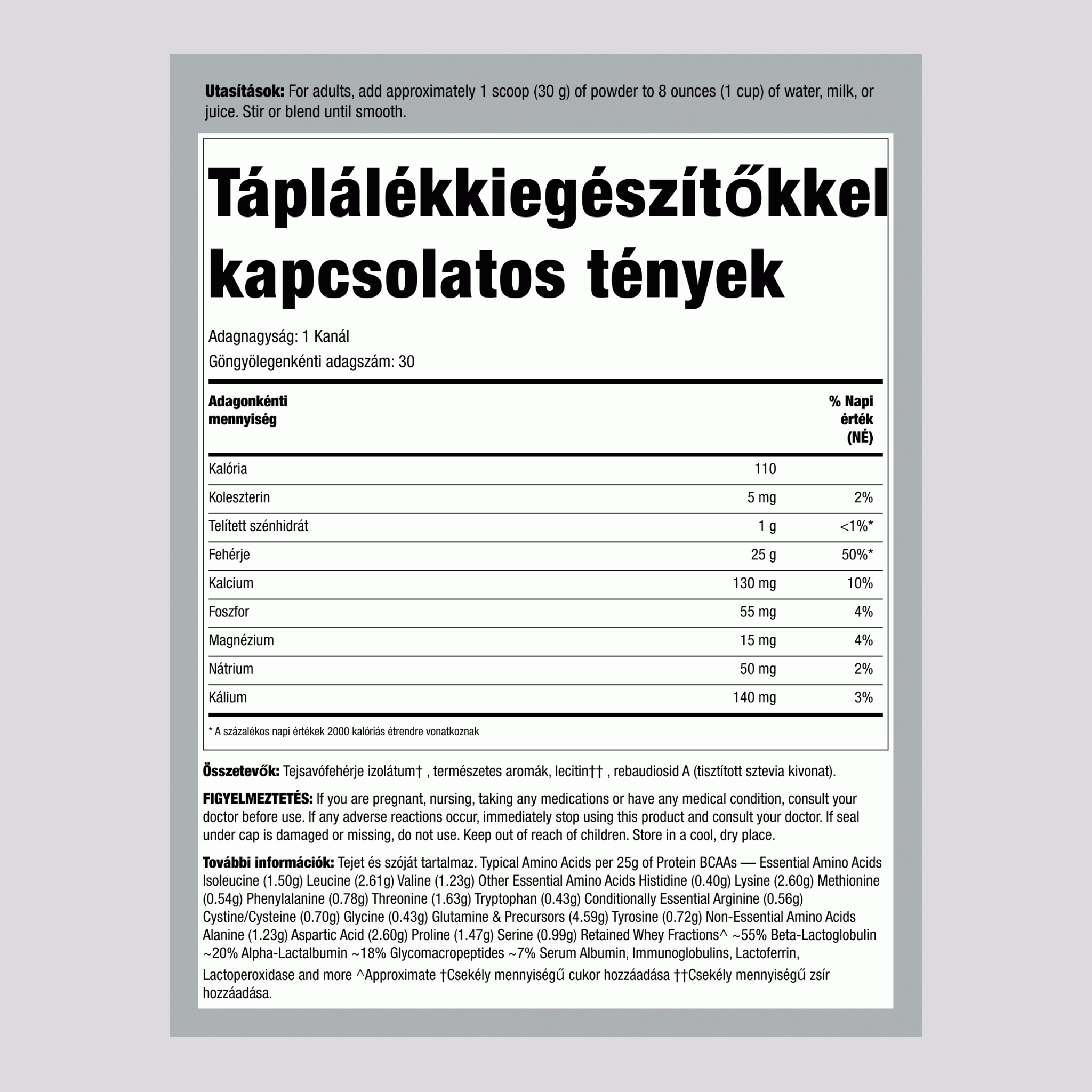 Tejsavófehérje WheyFit Izolátum (természetes vanília) 2 font 908 g Palack    