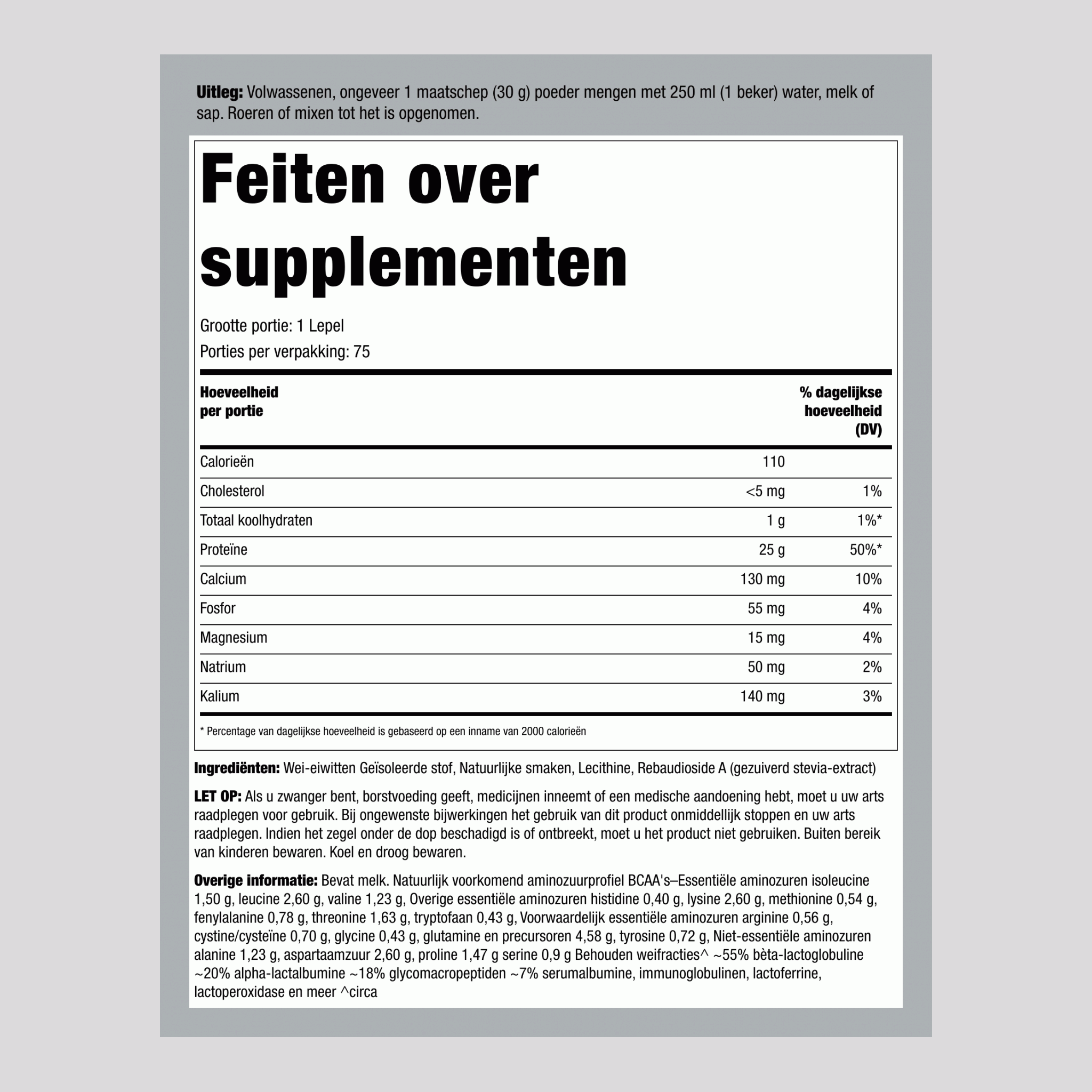 Weiproteïne WheyFit Geïsoleerde stof (natuurlijke vanille) 5 pond 2.268 kg Fles    