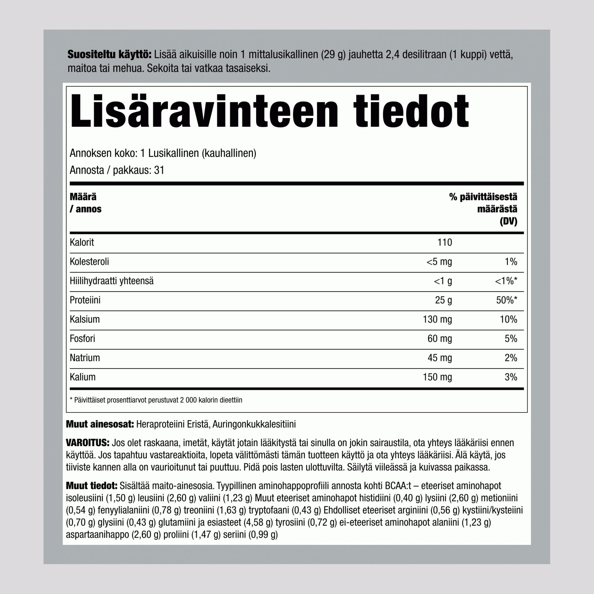 100% WheyFit Eristä (maustamatonta ja makeuttamatonta) 2 lb 908 g Pullo    