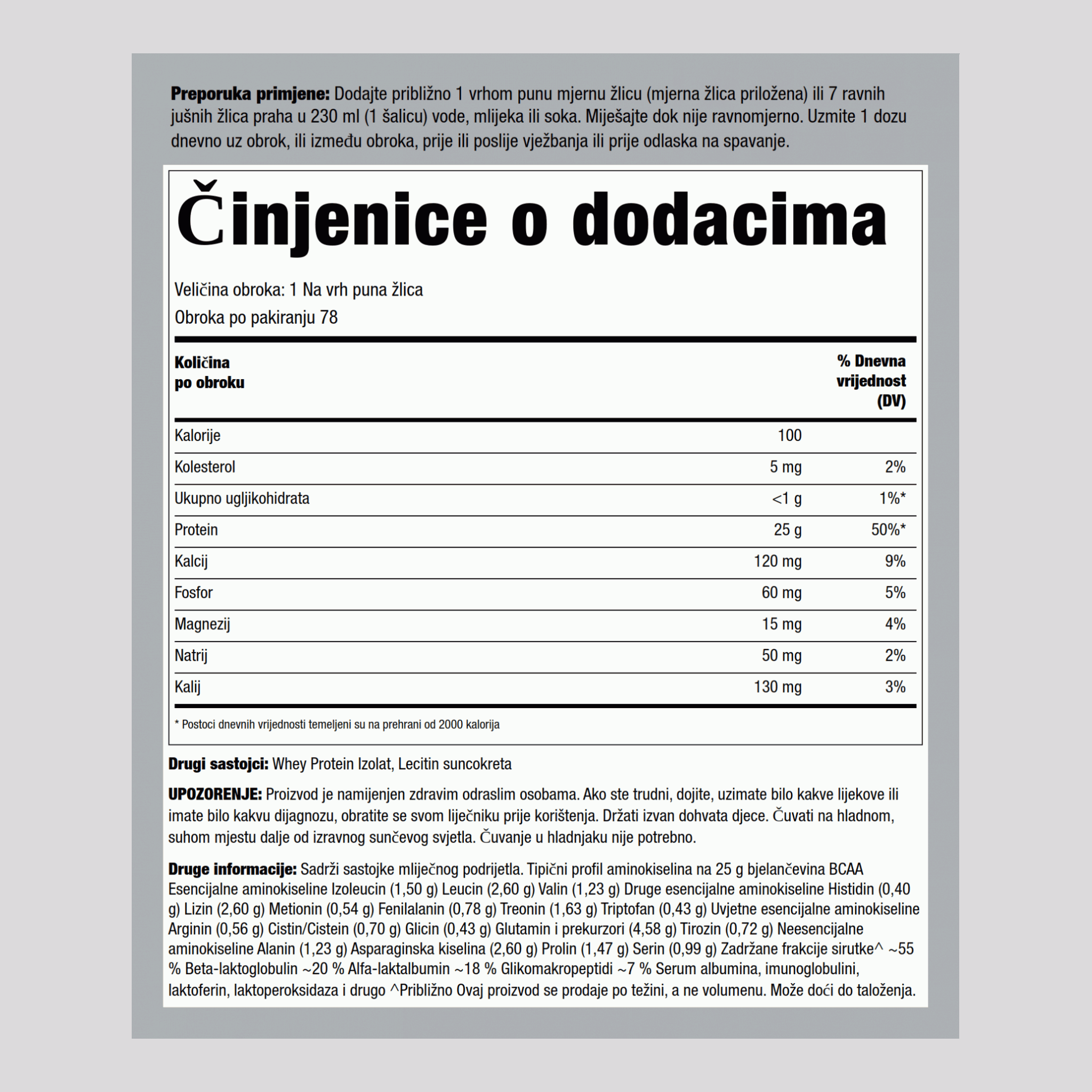 100% WheyFit Izolat (bez dodatnog okusa i šećera) 5 lb 2.268 Kilogrami Boca    