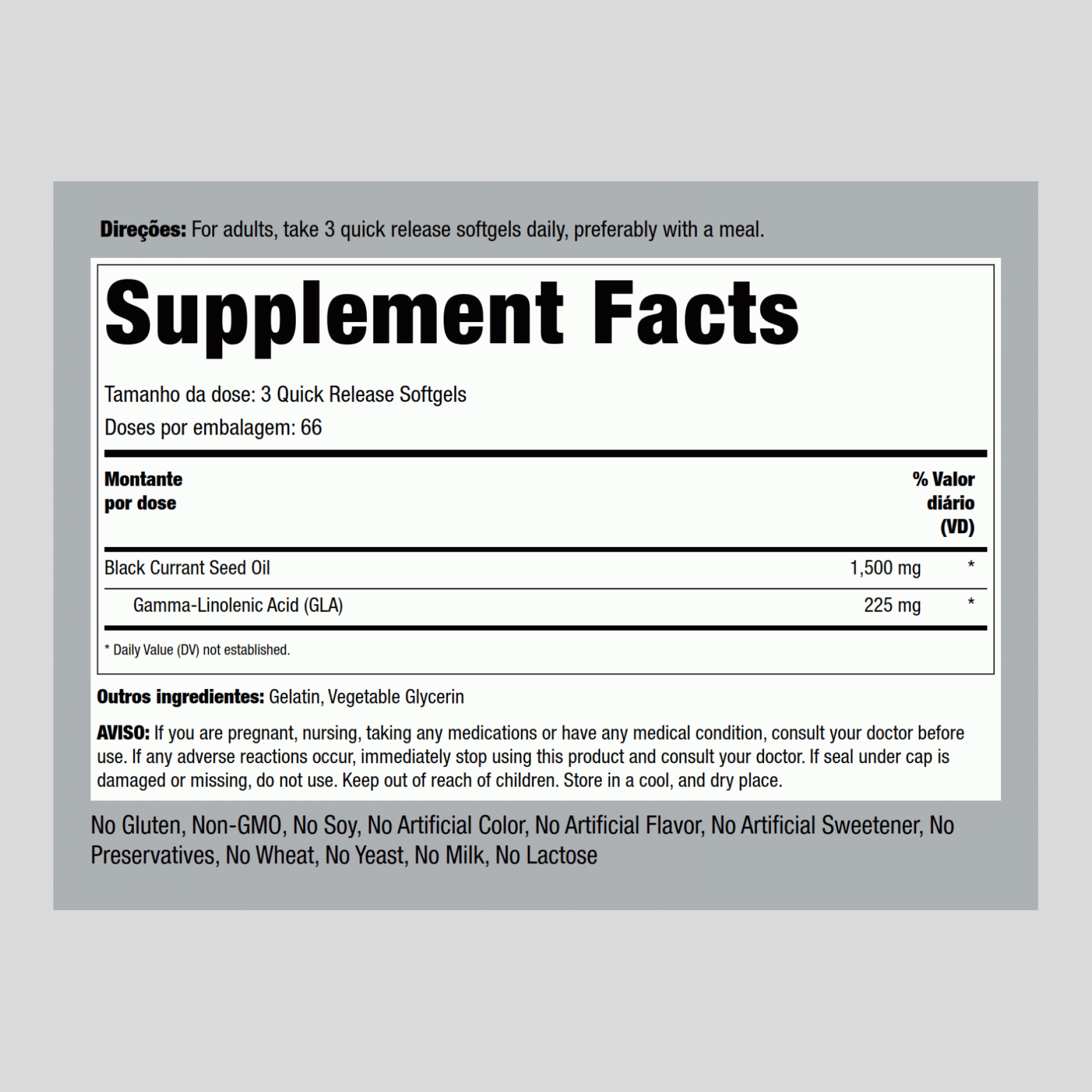 Black Currant Seed Oil, 1500 mg (per serving), 200 Quick Release Softgels, 2  Bottles